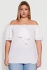 Plus Size Stylish Off the Shoulder Tiered Sleeve Blouse sold by Rainbow