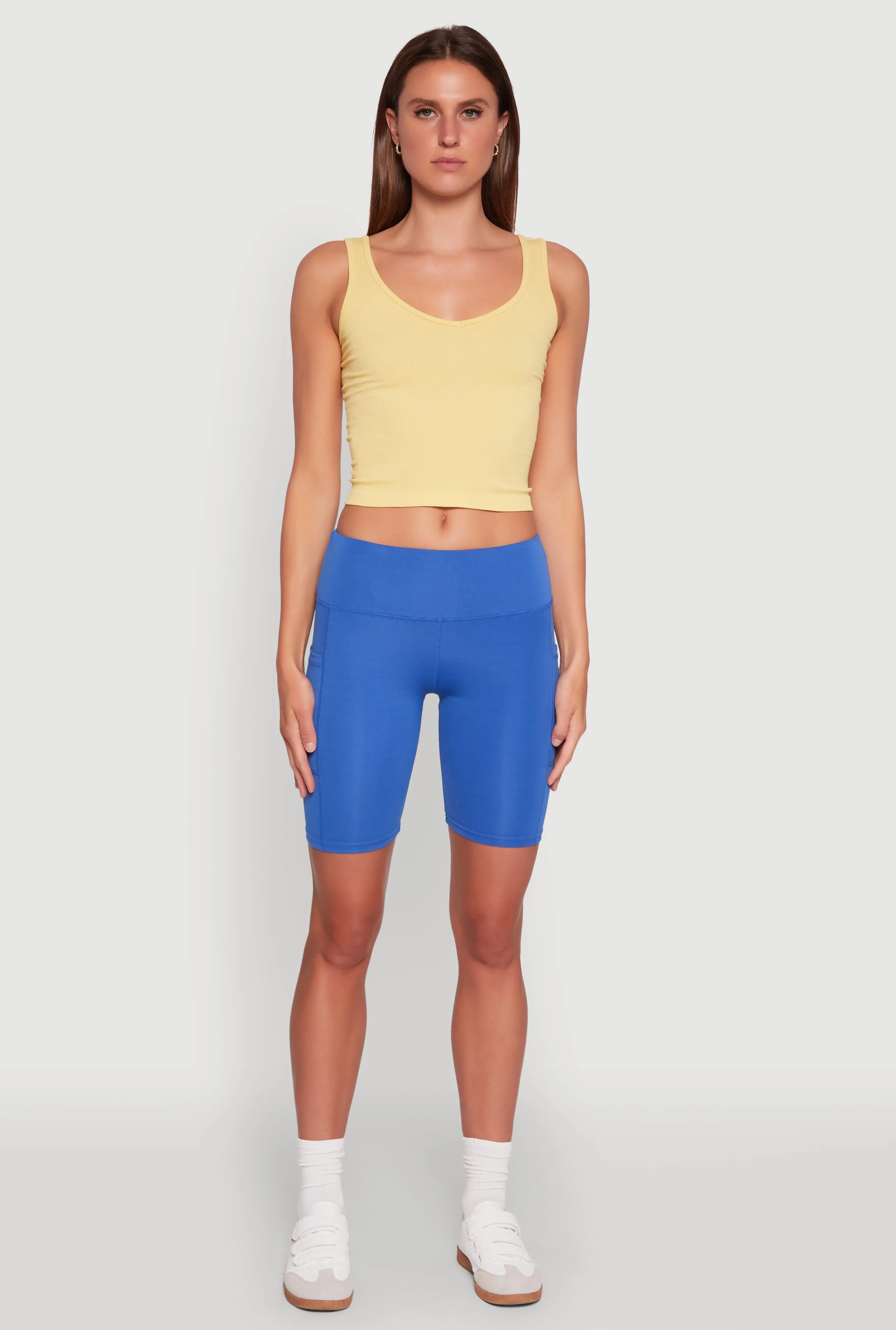 Stylish Bike Shorts with Tummy Tucker and Side Pockets sold by Rainbow product image thumbnail 2