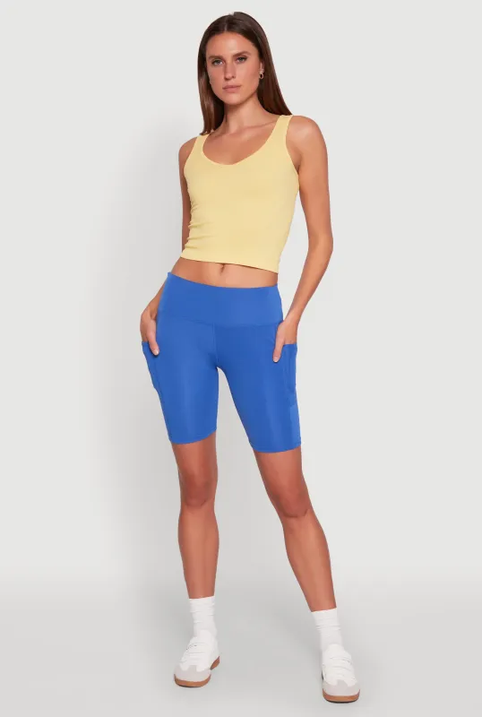 Stylish Bike Shorts with Tummy Tucker and Side Pockets sold by Rainbow