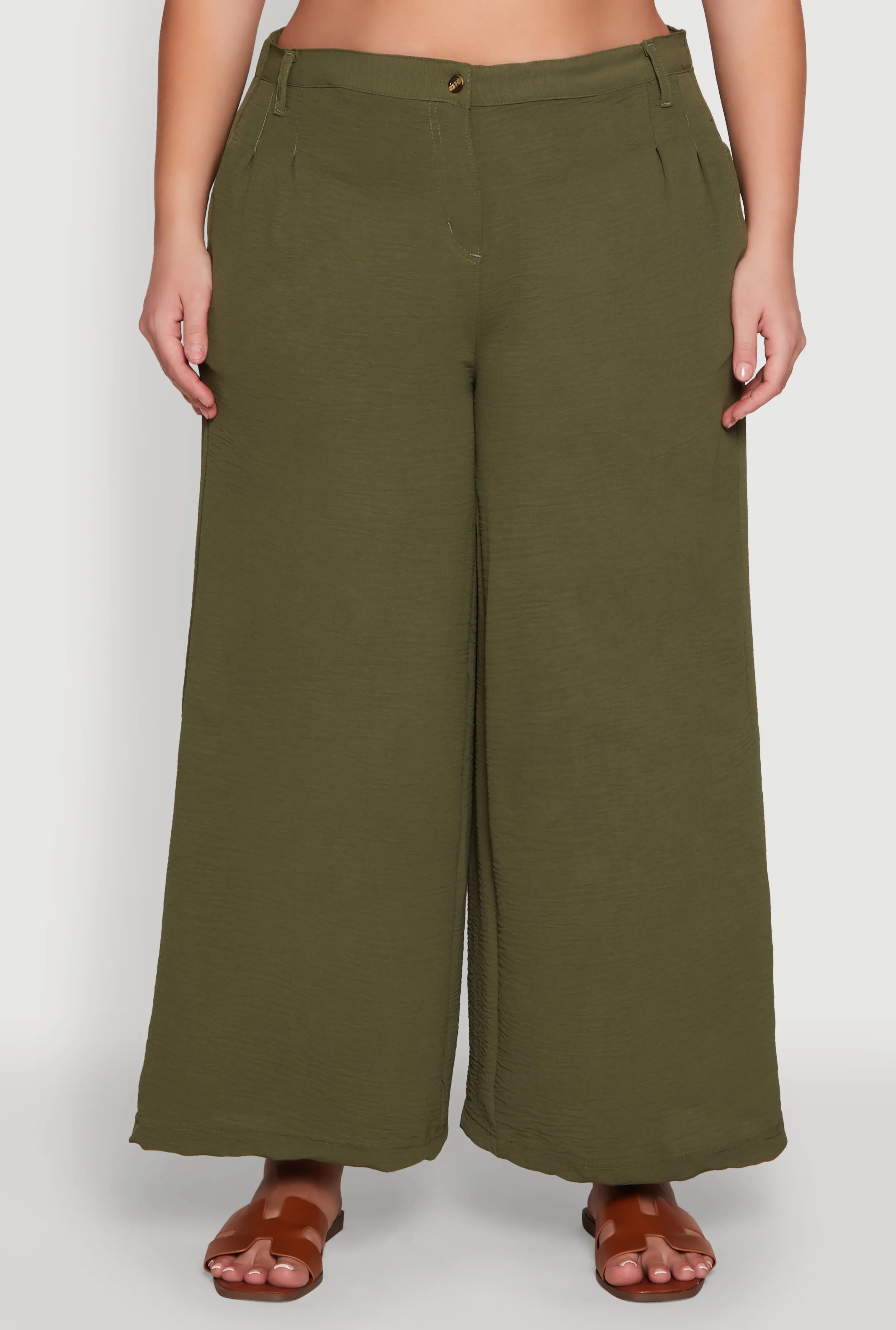 Plus Size Chic Crepe Knit High Waisted Pants sold by Rainbow product image thumbnail 5