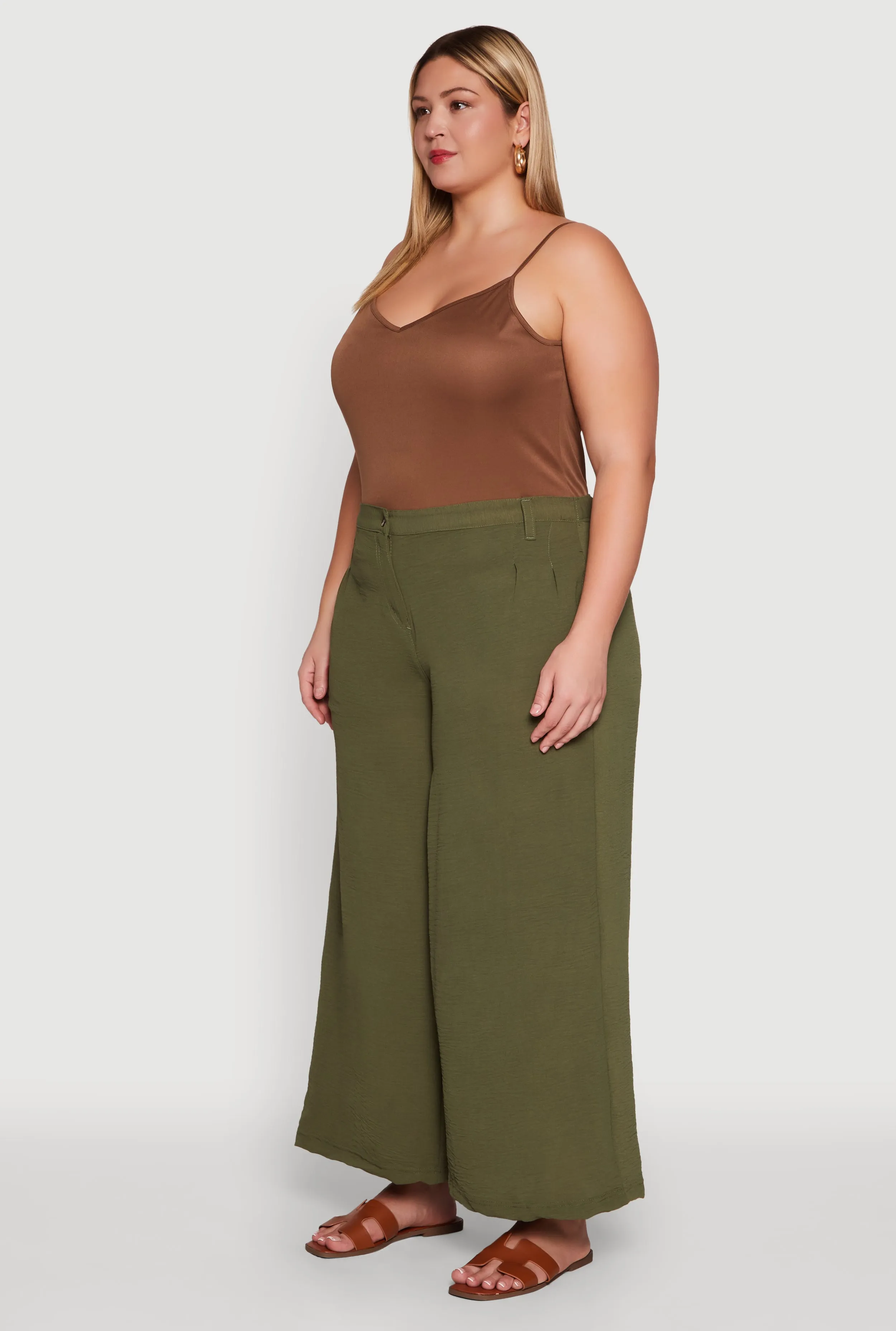 Plus Size Chic Crepe Knit High Waisted Pants sold by Rainbow product image thumbnail 3