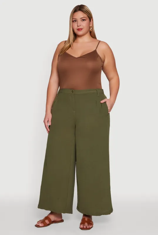 Plus Size Chic Crepe Knit High Waisted Pants sold by Rainbow