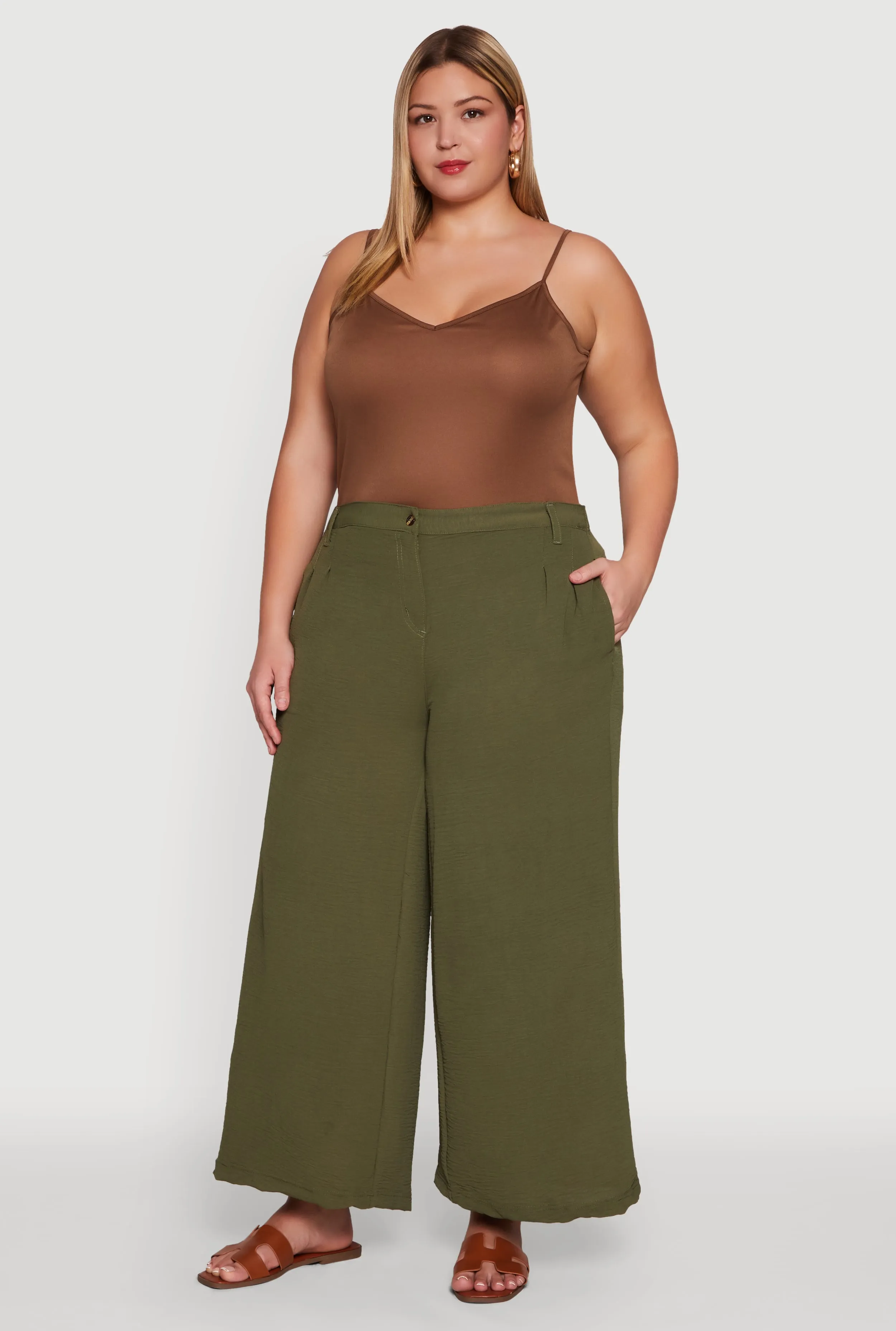 Plus Size Chic Crepe Knit High Waisted Pants sold by Rainbow