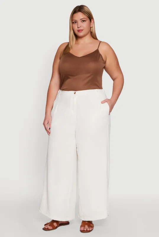 Plus Size Chic Crepe Knit High Waisted Pants sold by Rainbow