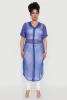 Plus Size Stylish Chic Sheer Maxi Shirt sold by Rainbow