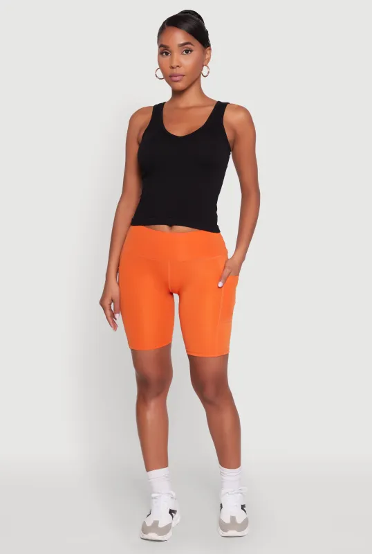 Stylish Bike Shorts with Tummy Tucker and Side Pockets sold by Rainbow