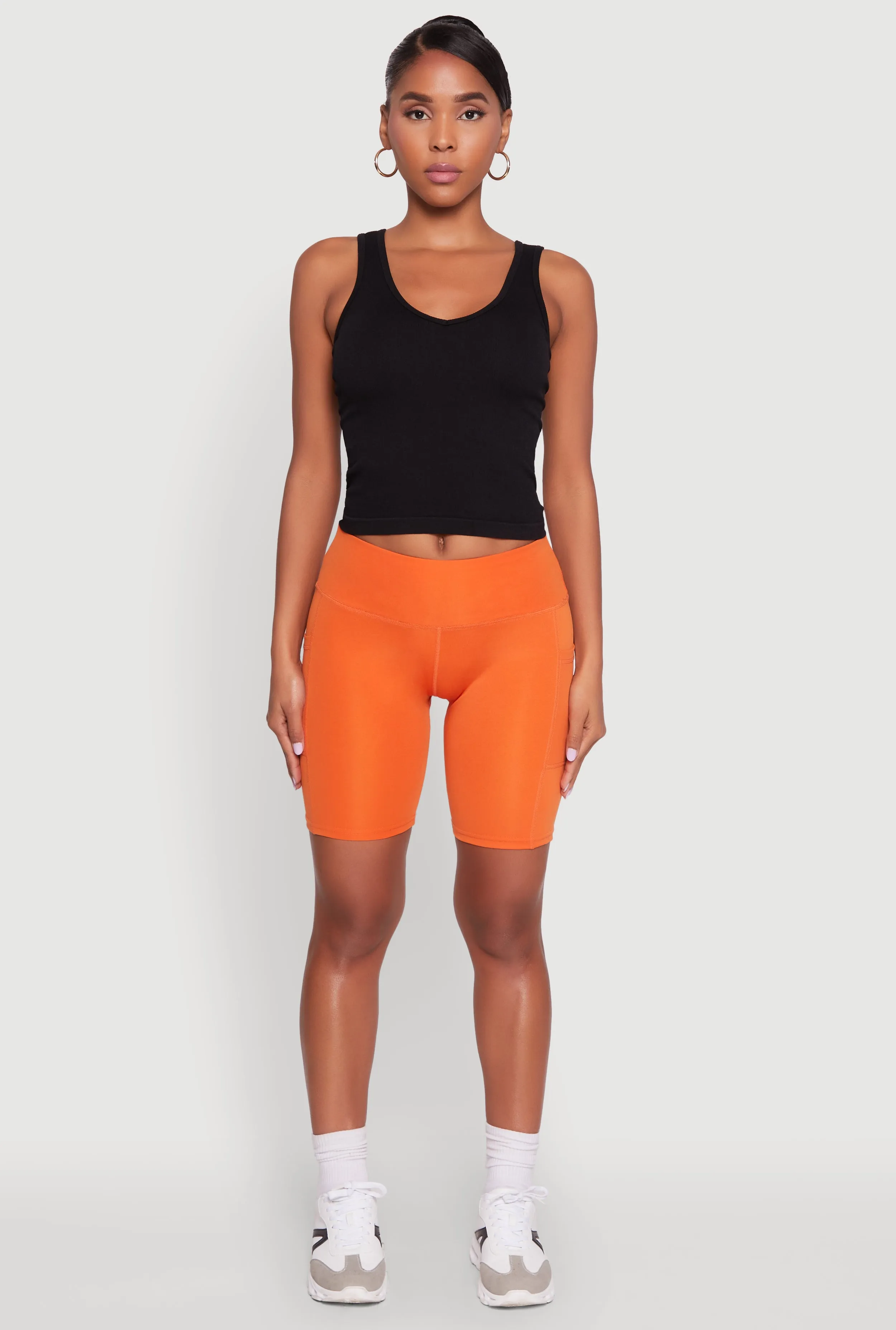 Stylish Bike Shorts with Tummy Tucker and Side Pockets sold by Rainbow product image thumbnail 2