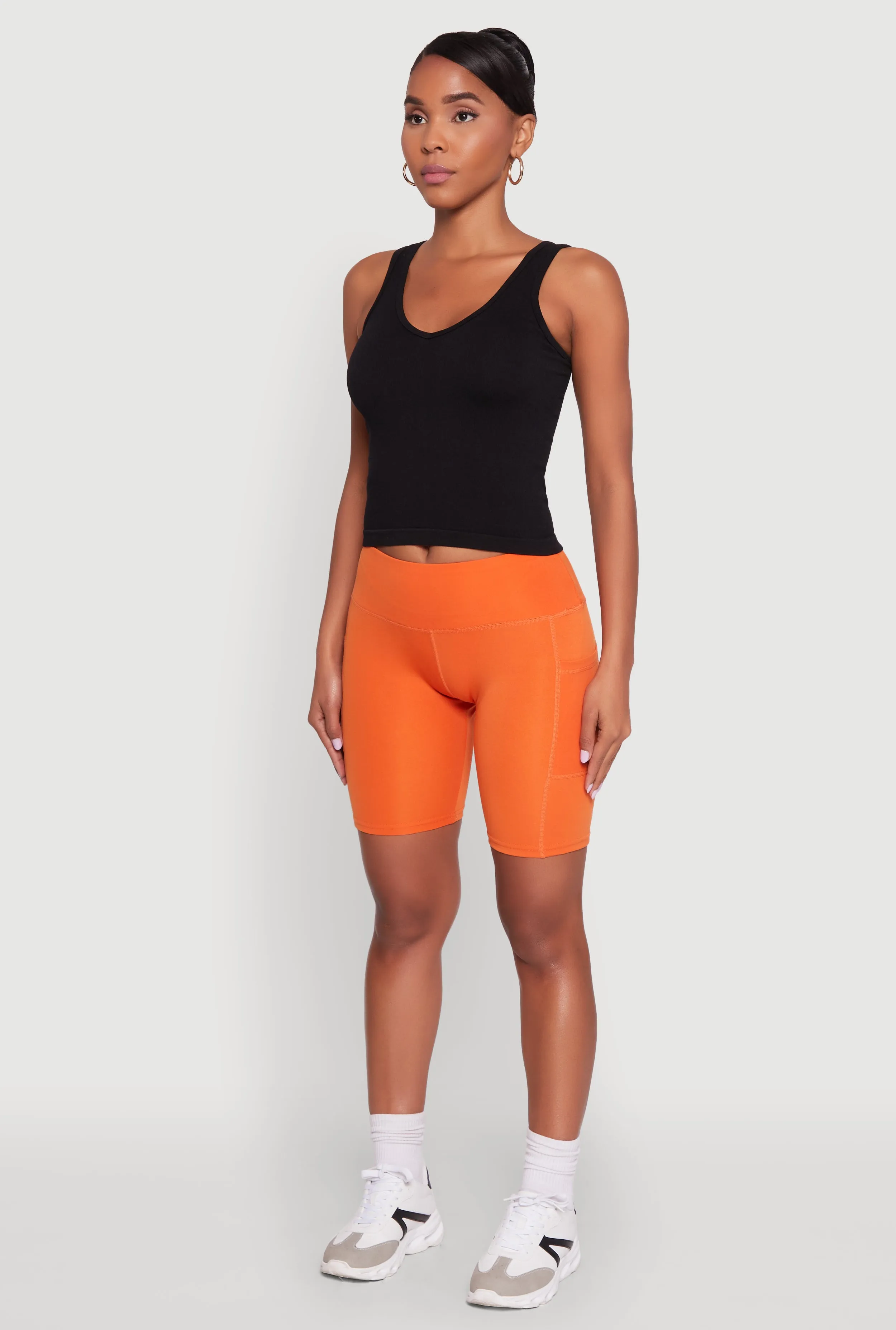 Stylish Bike Shorts with Tummy Tucker and Side Pockets sold by Rainbow product image thumbnail 3