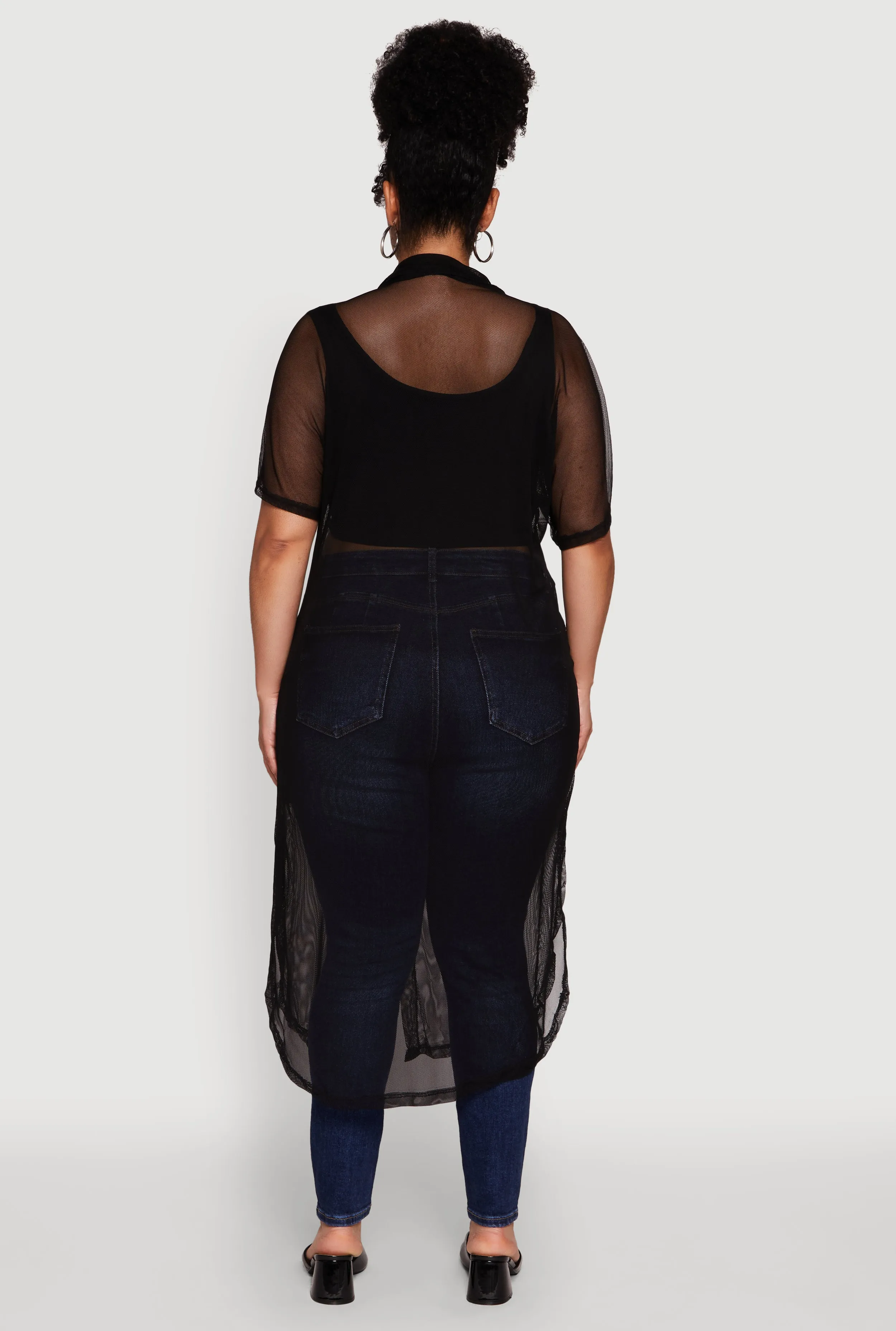 Plus Size Stylish Chic Sheer Maxi Shirt sold by Rainbow product image thumbnail 5