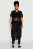 Plus Size Stylish Chic Sheer Maxi Shirt sold by Rainbow