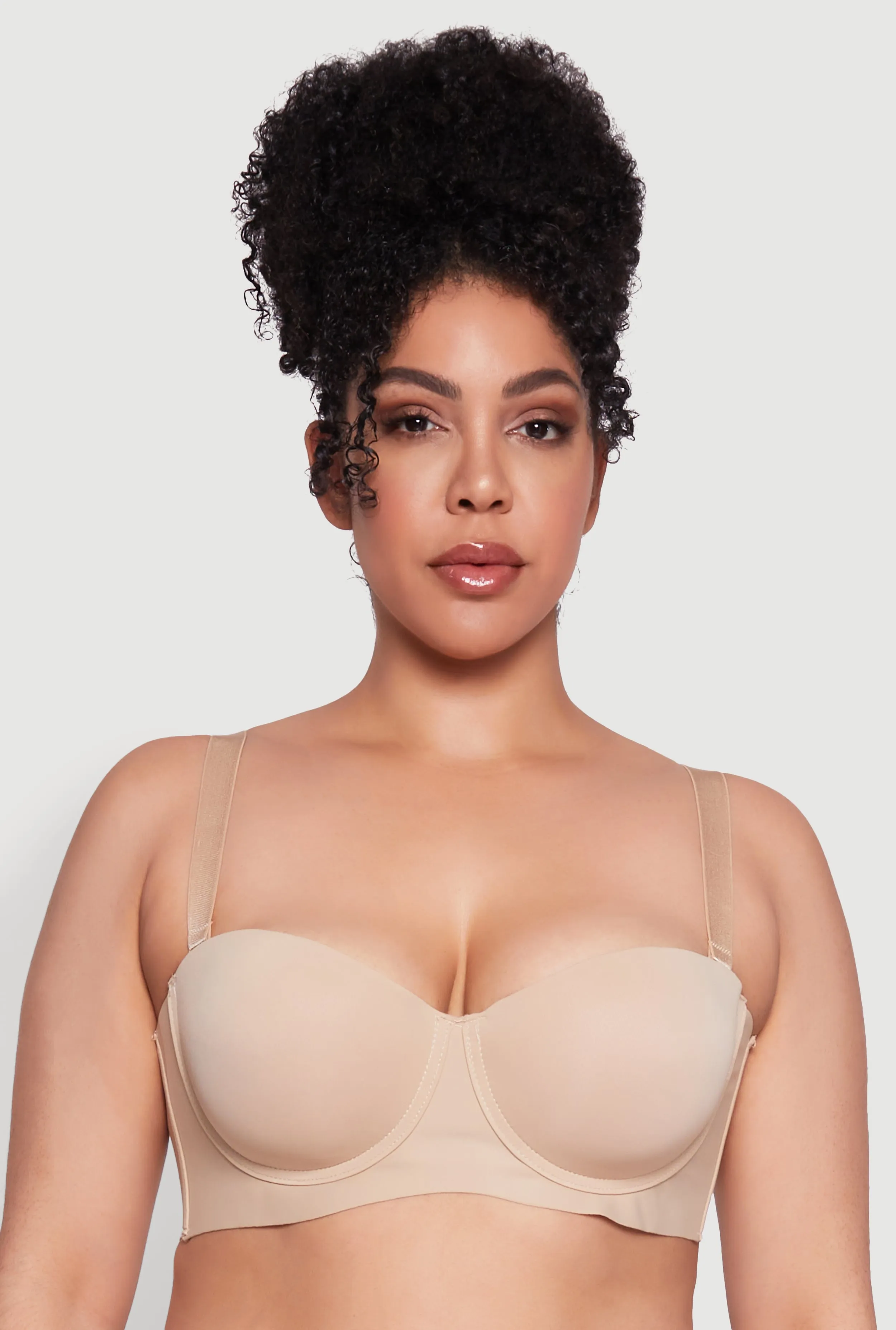 Plus Size Padded Push-Up Balconette Bra | Convertible to Strapless sold by Rainbow