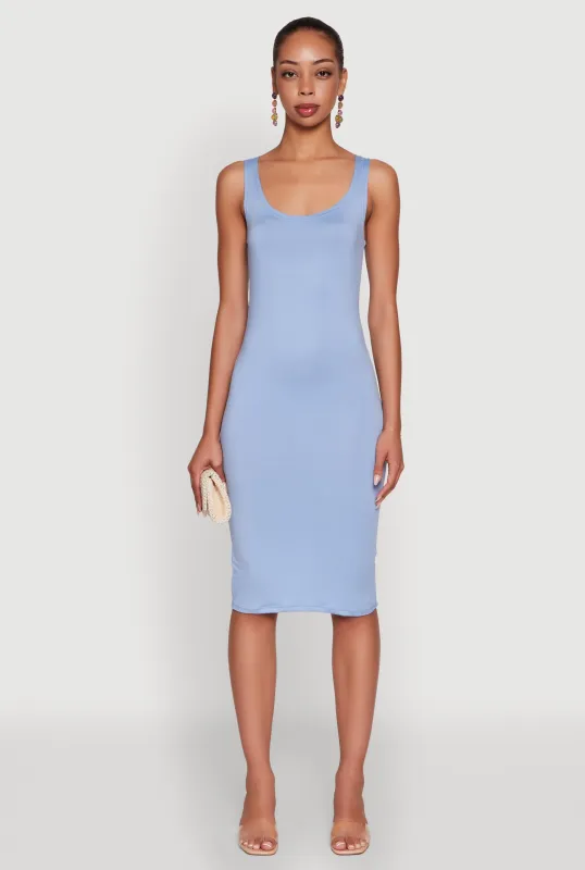 Chic Sleeveless Scoop Neck Midi Tank Dress sold by Rainbow