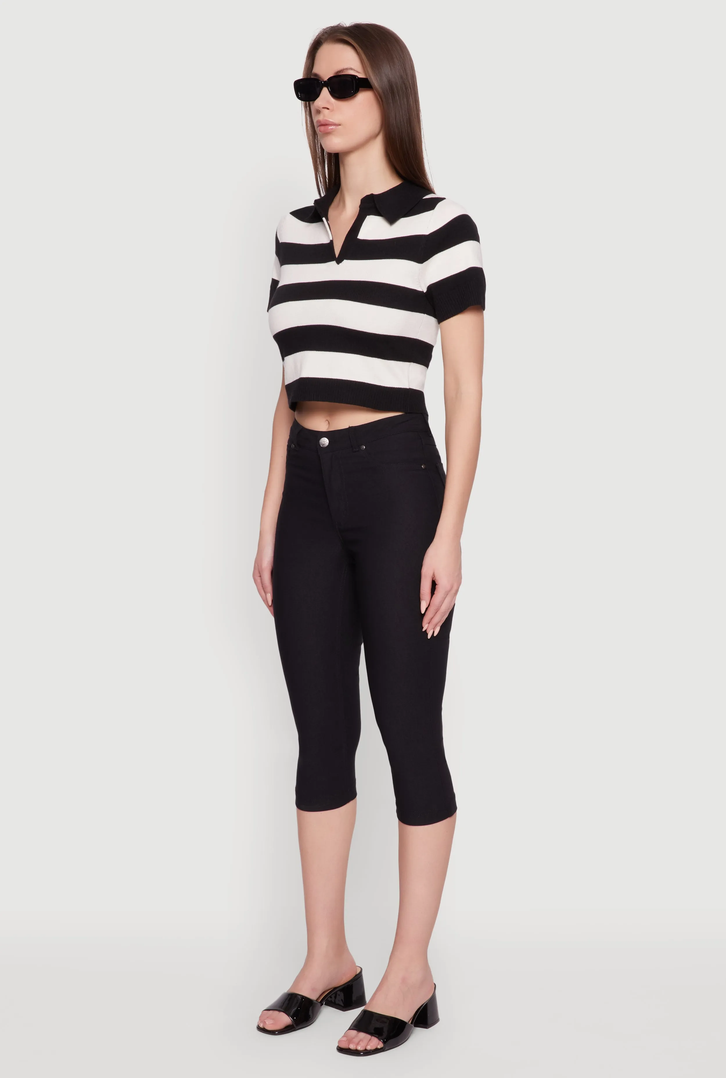 Iris Striped Crop Polo Shirt sold by Rainbow product image thumbnail 5
