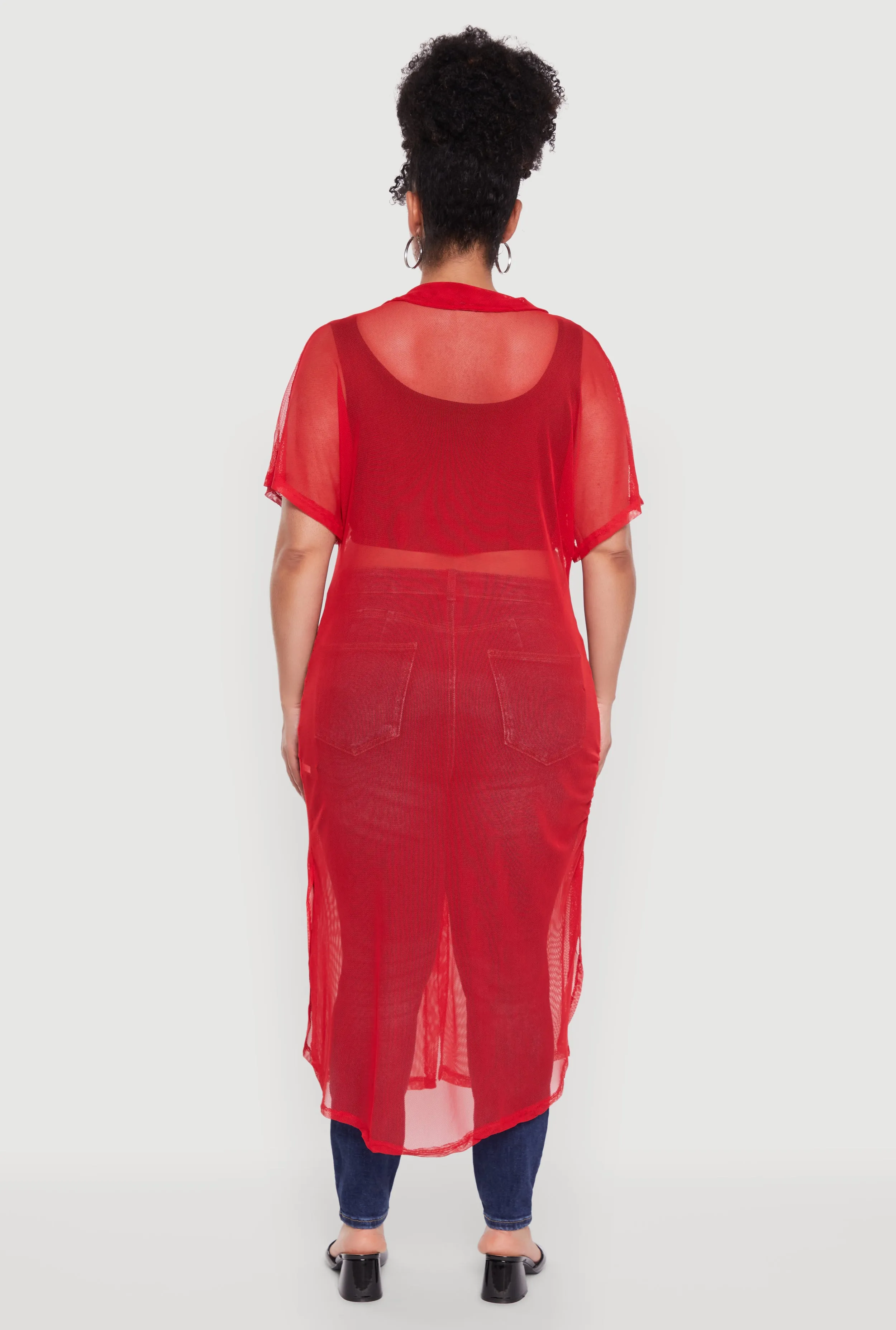 Plus Size Stylish Chic Sheer Maxi Shirt sold by Rainbow product image thumbnail 5