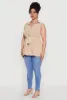 Plus Size Crepe Knit Tiered Sleeveless Blouse sold by Rainbow