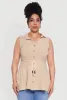 Plus Size Crepe Knit Tiered Sleeveless Blouse sold by Rainbow