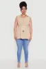 Plus Size Crepe Knit Tiered Sleeveless Blouse sold by Rainbow