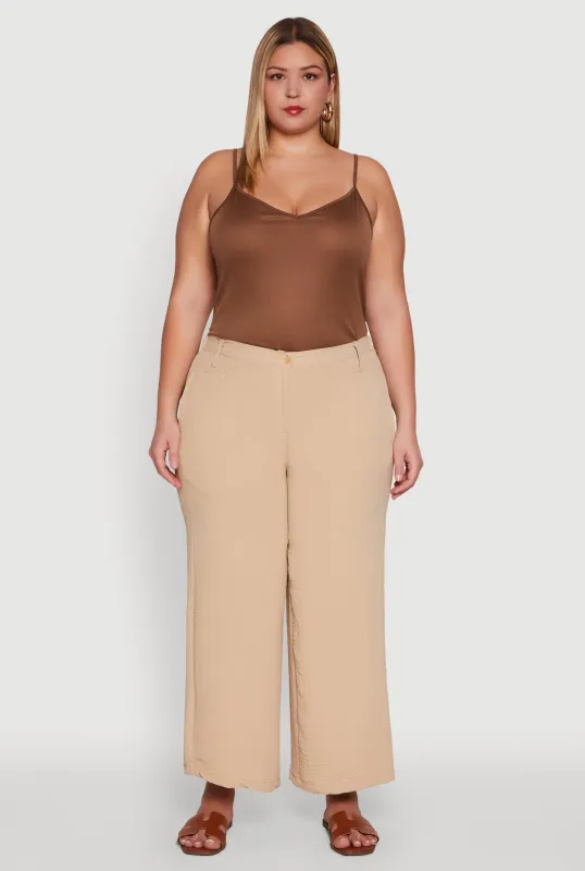 Plus Size Chic Crepe Knit High Waisted Pants sold by Rainbow