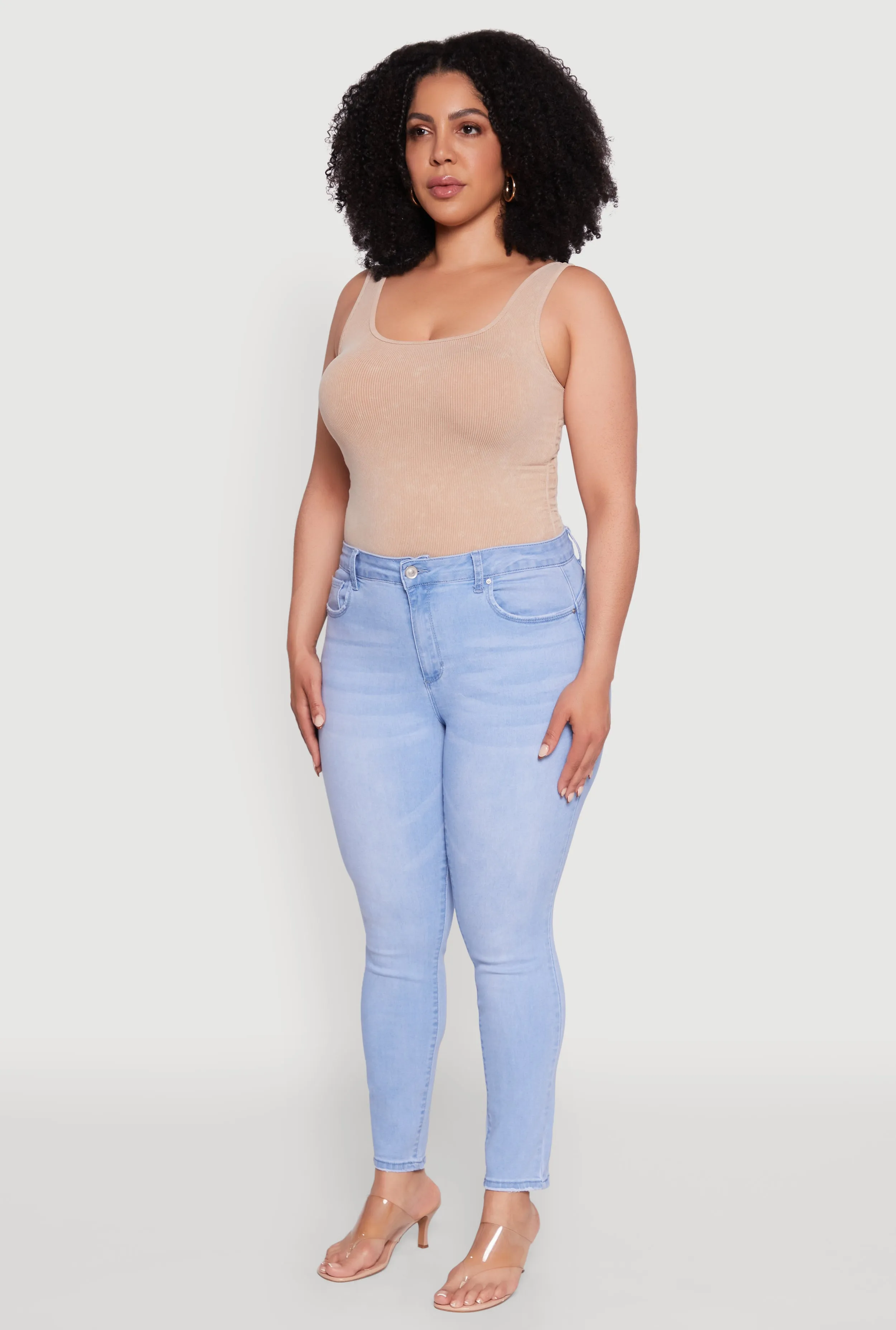 Plus Size Wax Whiskered High Waisted Skinny Jeans sold by Rainbow product image thumbnail 3