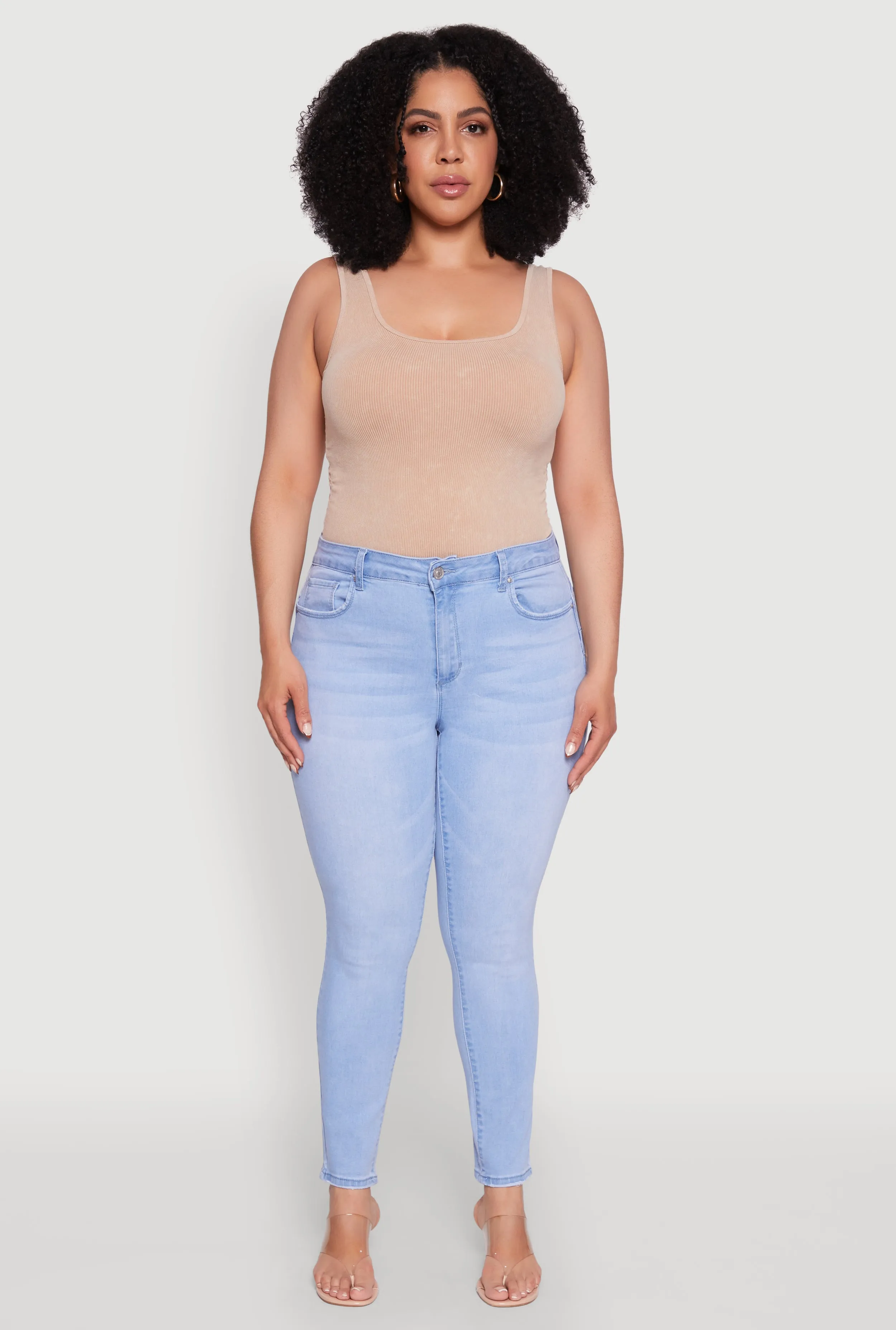 Plus Size Wax Whiskered High Waisted Skinny Jeans sold by Rainbow product image thumbnail 2