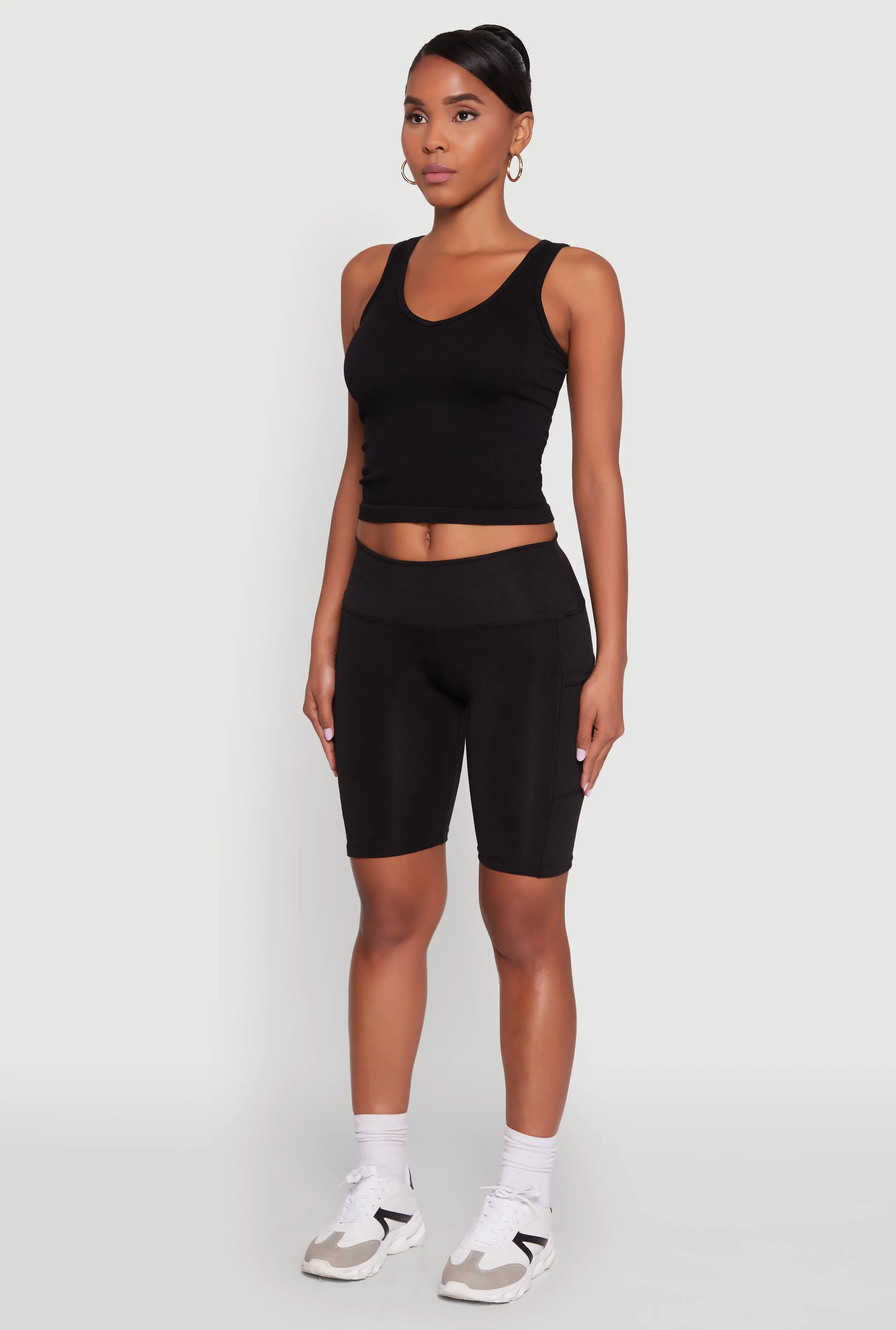 Stylish Bike Shorts with Tummy Tucker and Side Pockets sold by Rainbow product image thumbnail 3