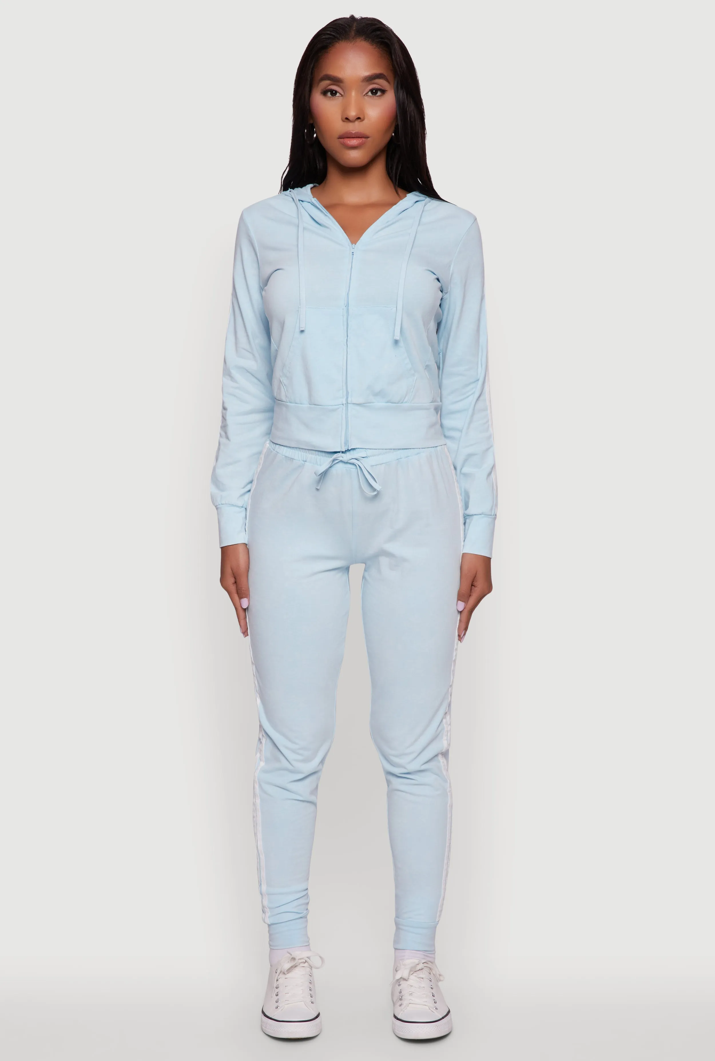 Daisy Mineral Wash Varsity Stripe Hooded Sweatshirt sold by Rainbow product image thumbnail 2