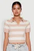 Iris Striped Crop Polo Shirt sold by Rainbow