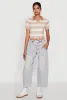 Iris Striped Crop Polo Shirt sold by Rainbow
