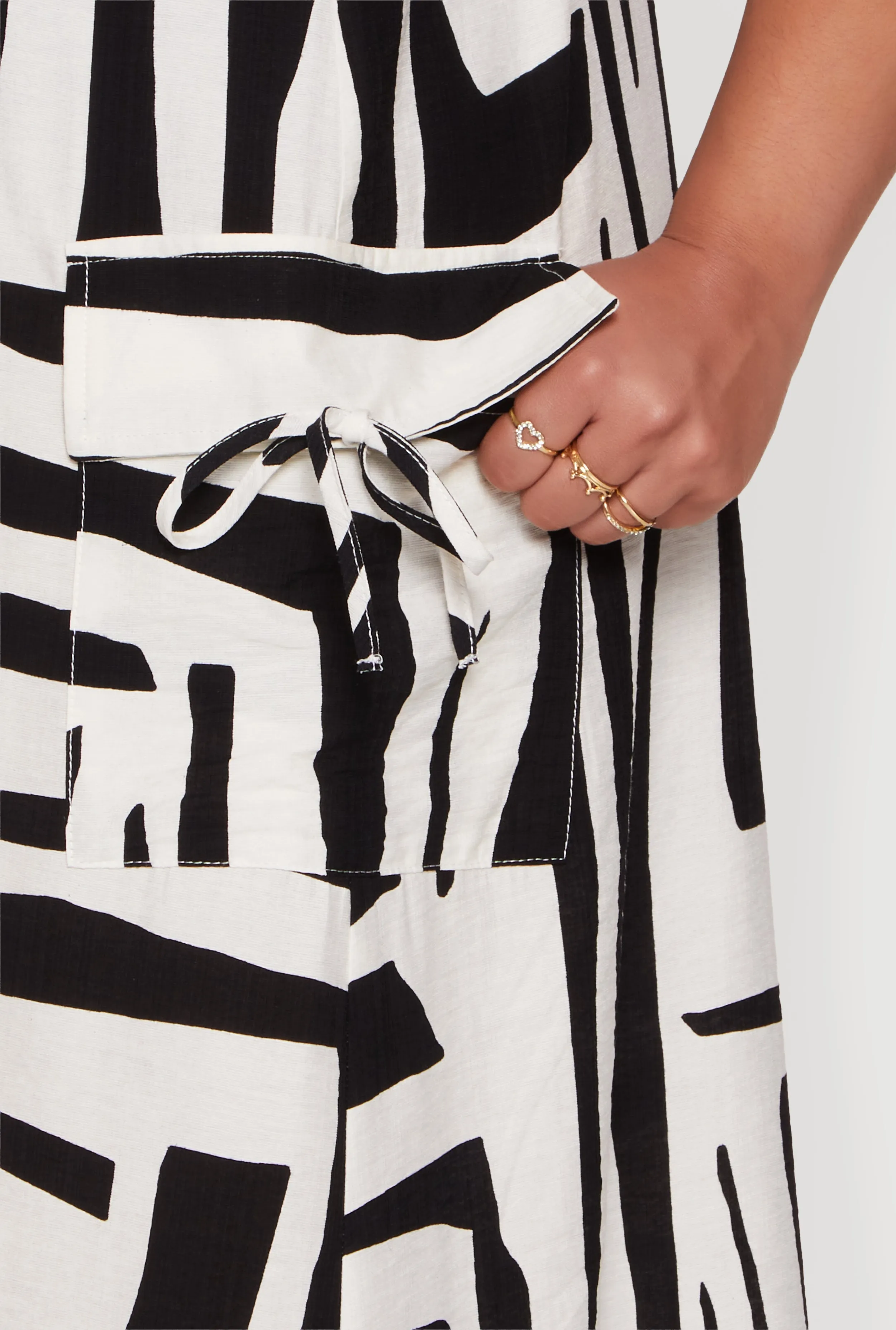 Plus Size Zebra Print Square Neck Cami Dress with Cargo Pockets sold by Rainbow product image thumbnail 5