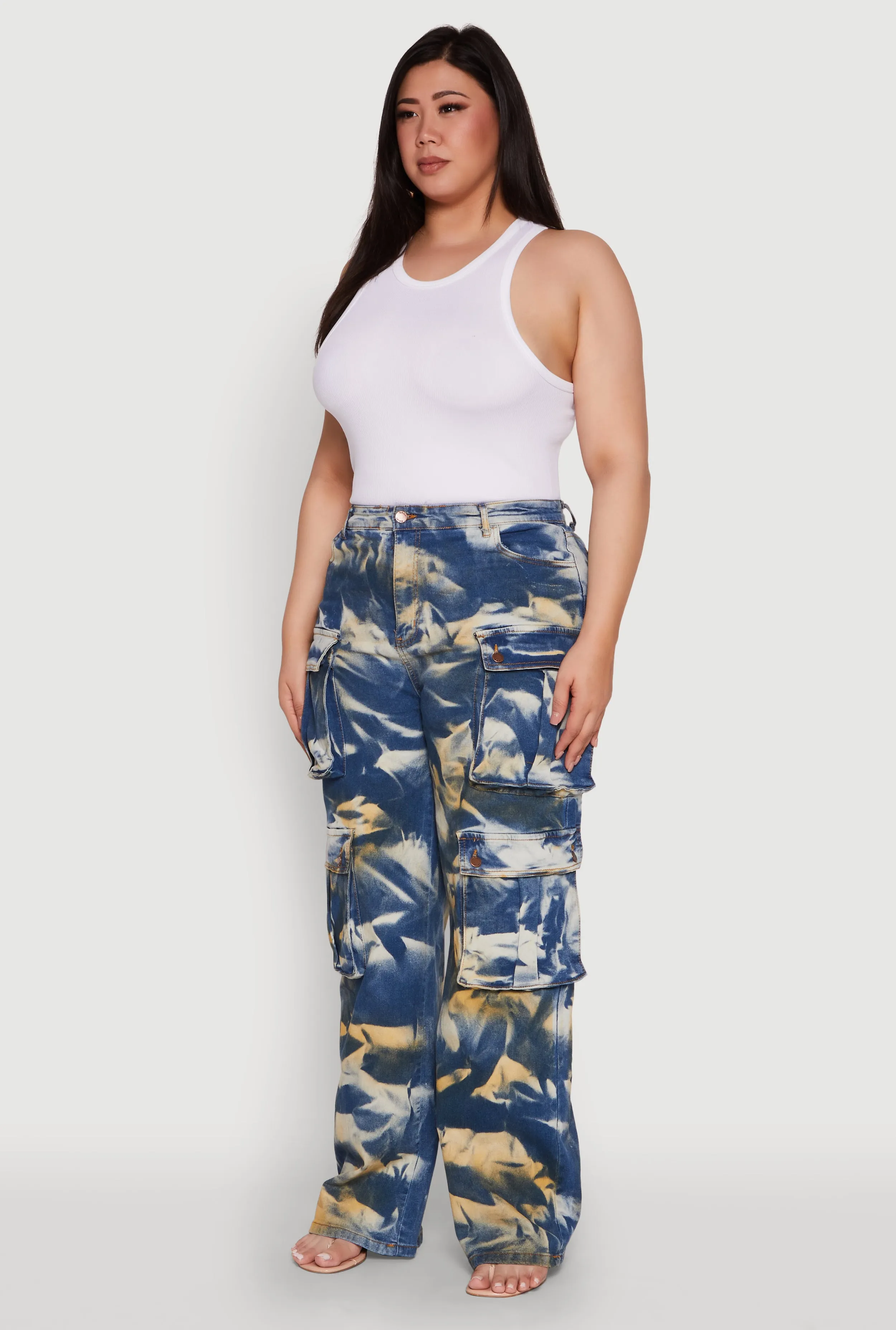 Plus Size Daisy High Waisted Cargo Pocket Jeans sold by Rainbow product image thumbnail 3