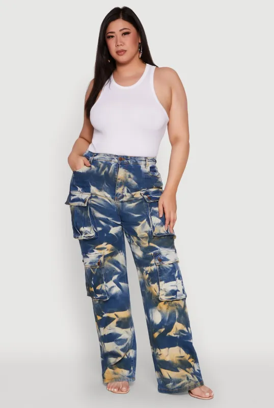 Plus Size Daisy High Waisted Cargo Pocket Jeans sold by Rainbow