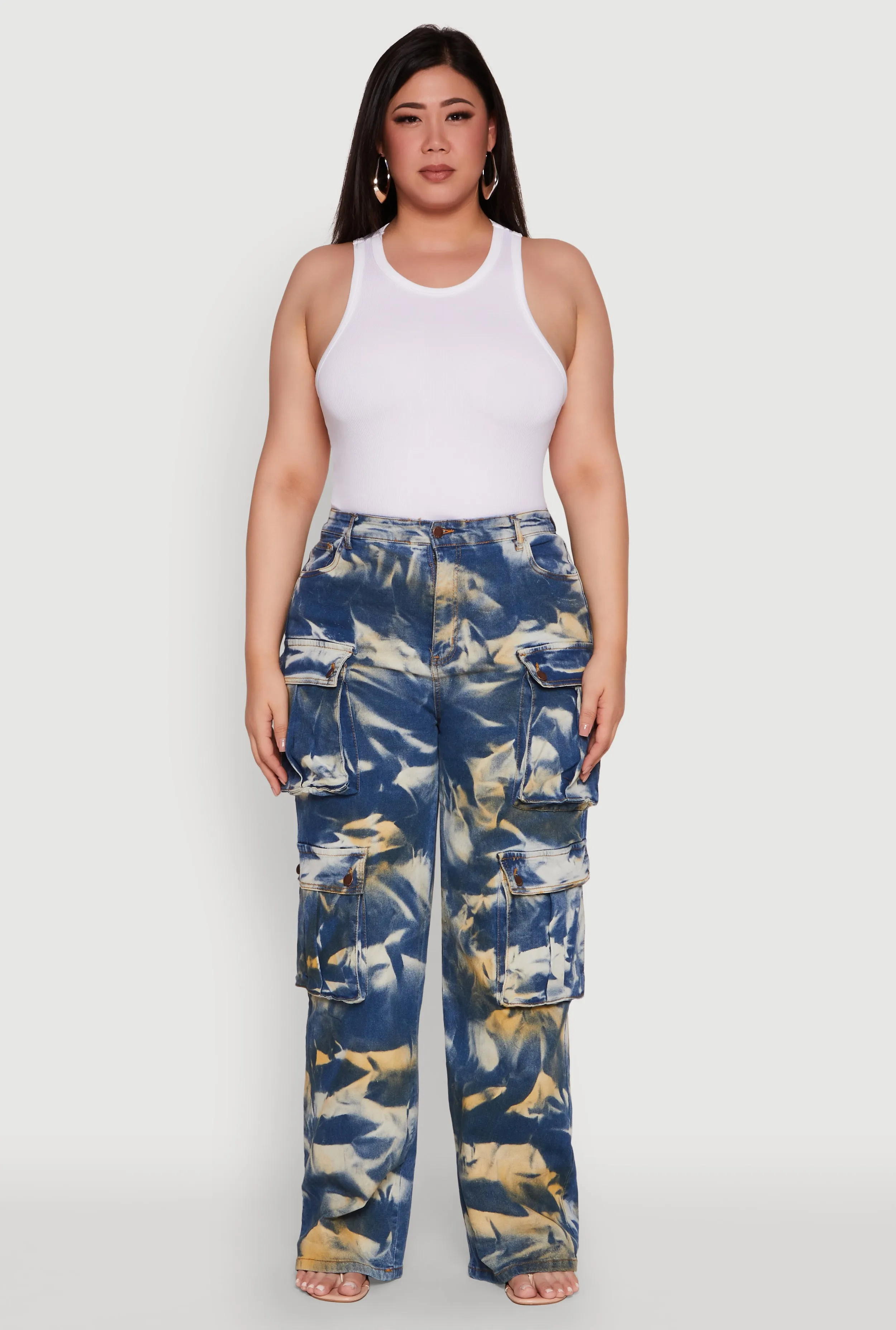 Plus Size Daisy High Waisted Cargo Pocket Jeans sold by Rainbow product image thumbnail 2