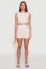 Chic Linen Tank Top with Cropped Hem and Button Back sold by Rainbow