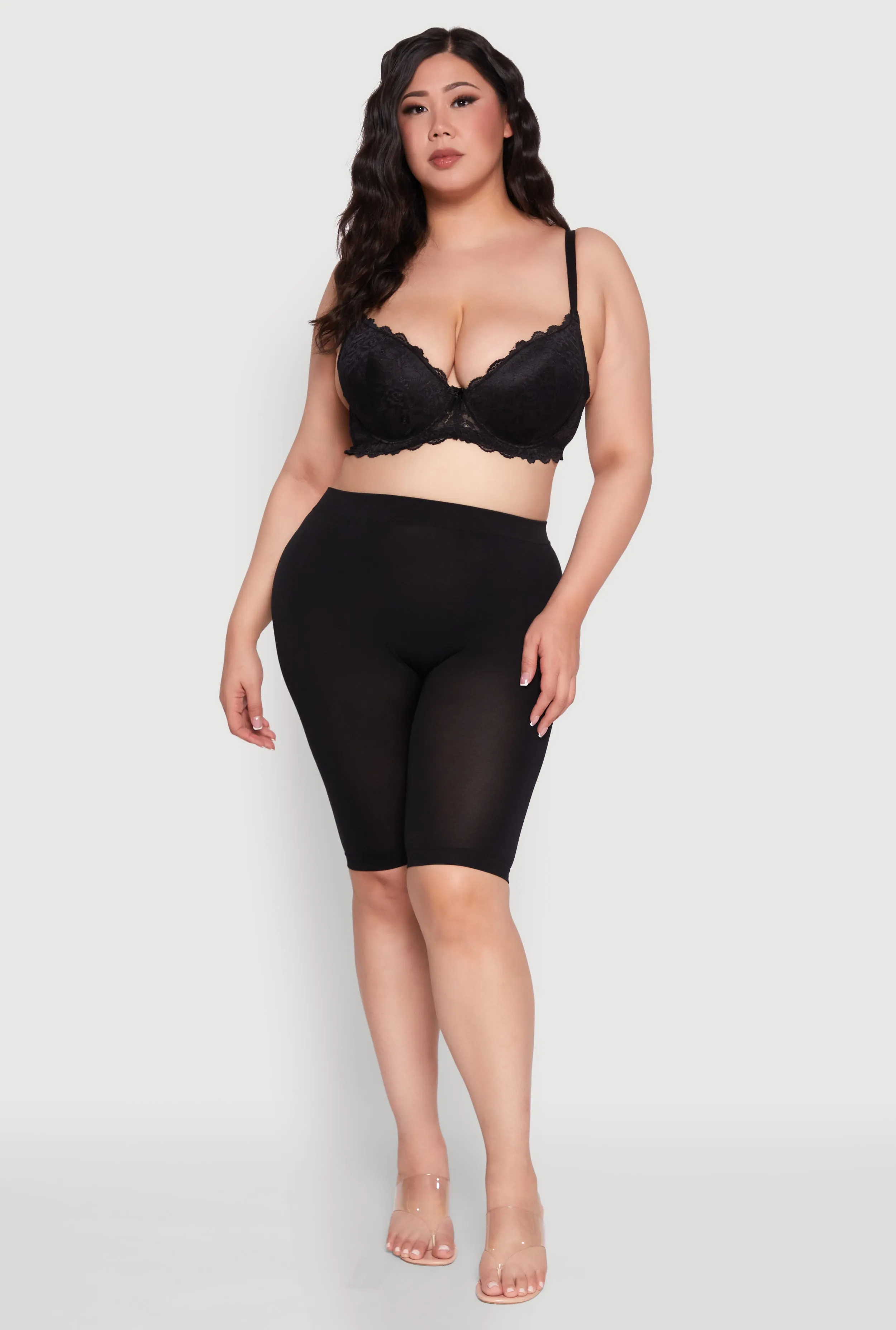 Plus Size Elegant Lace Scallop Trim Plunge Bra sold by Rainbow product image thumbnail 3