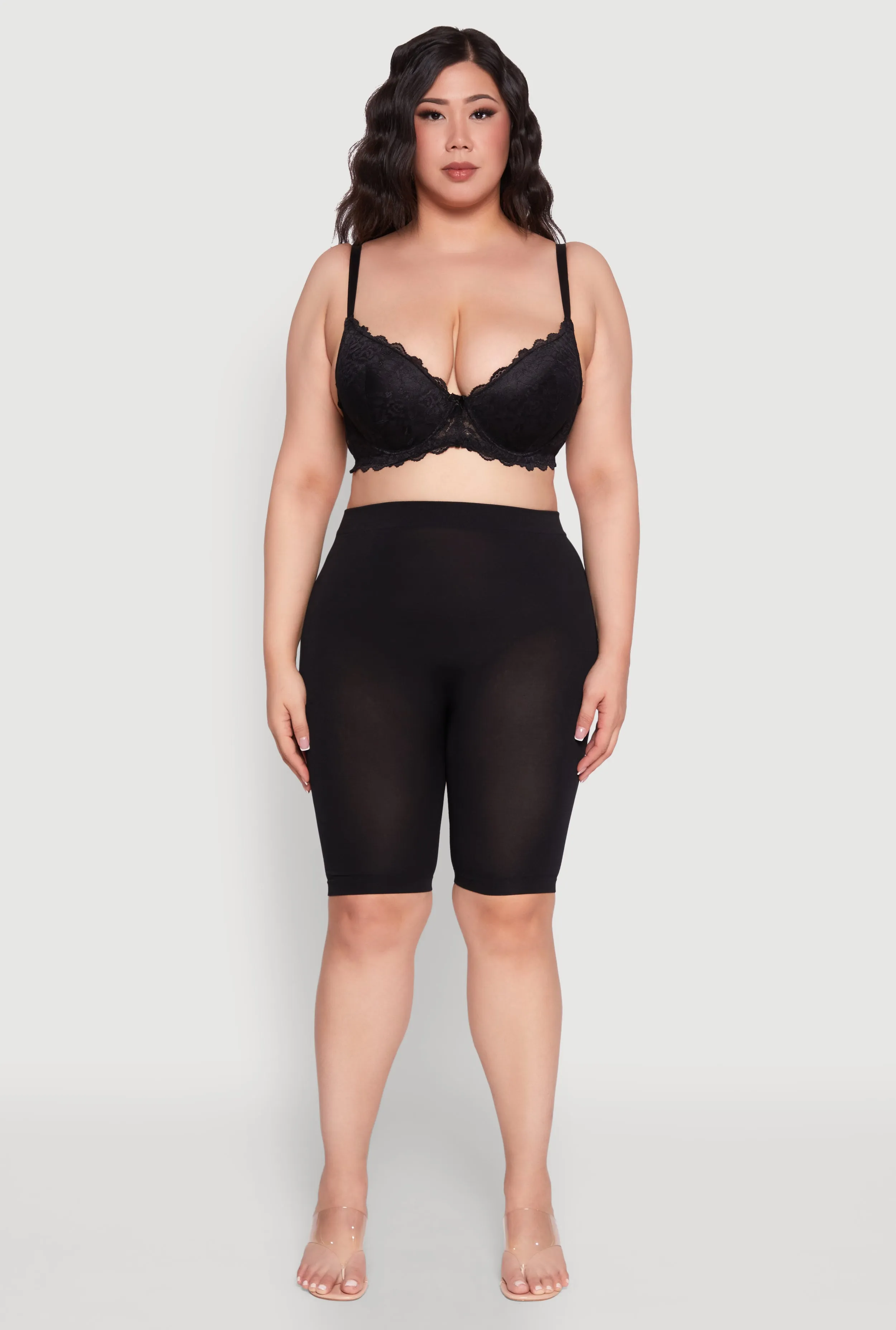 Plus Size Elegant Lace Scallop Trim Plunge Bra sold by Rainbow product image thumbnail 2