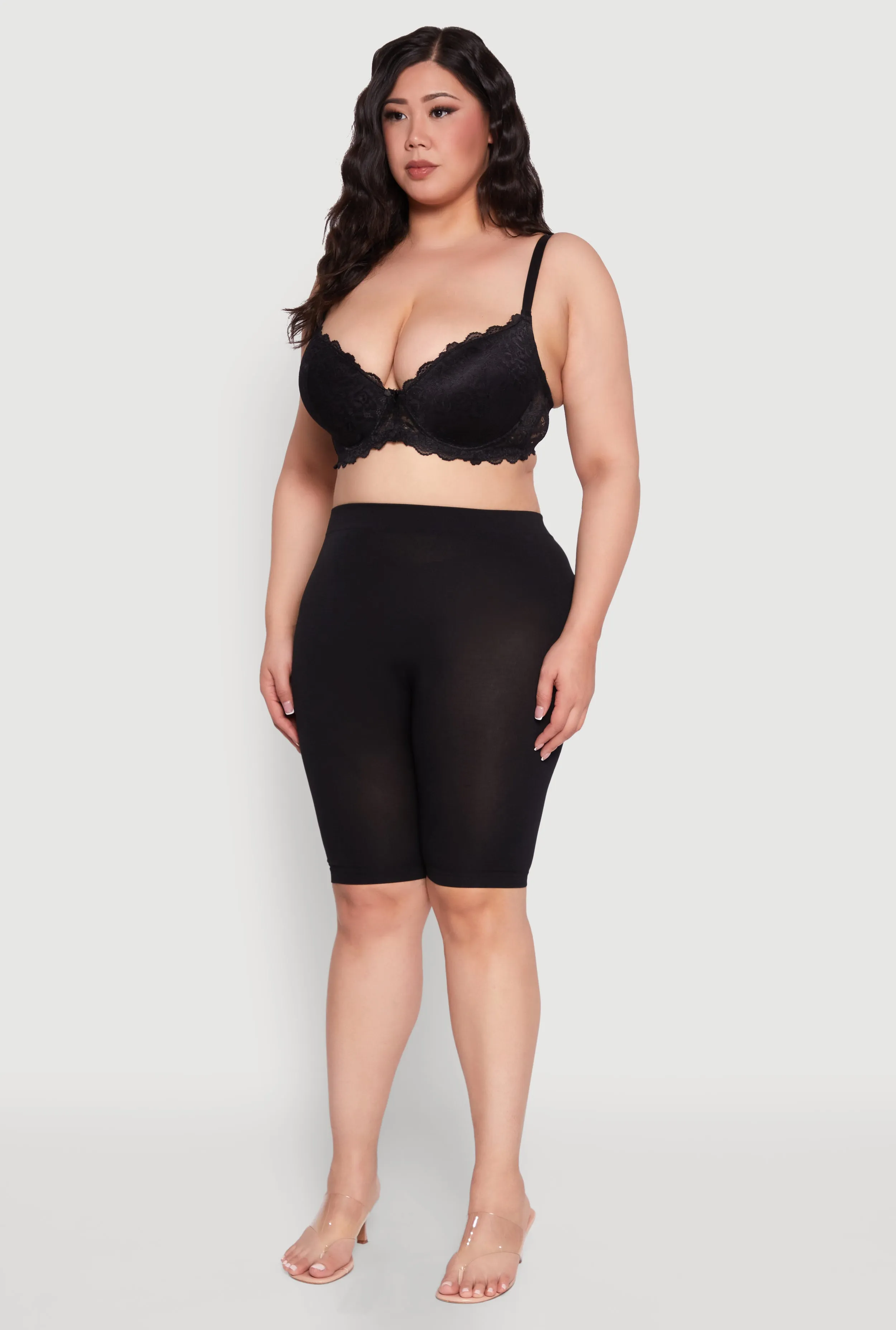 Plus Size Elegant Lace Scallop Trim Plunge Bra sold by Rainbow product image thumbnail 5