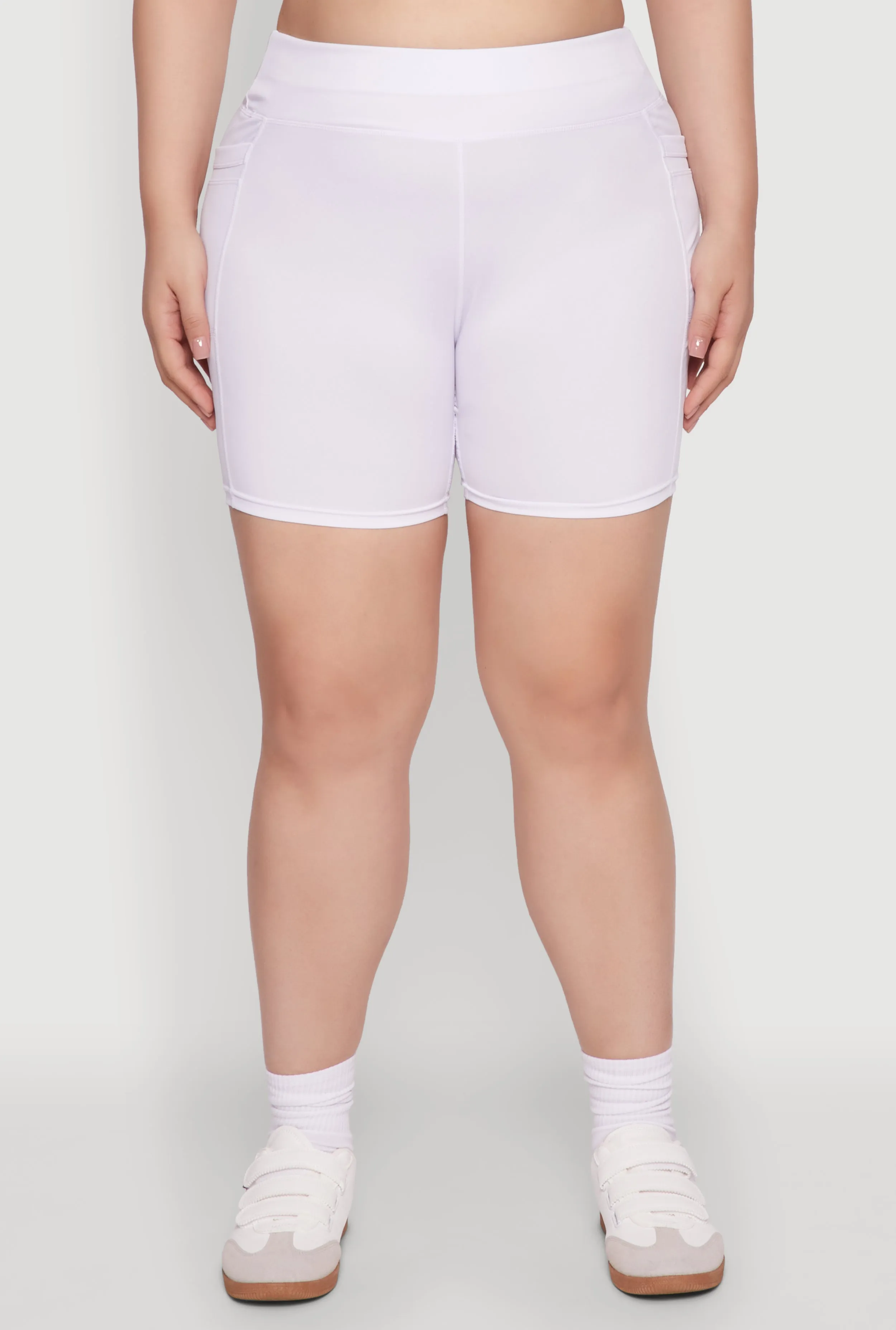 Plus Size High Waisted Biker Shorts with Cell Phone Pockets sold by Rainbow product image thumbnail 5