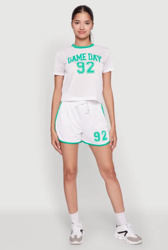 Trendy Jersey Mesh High Waisted Dolphin Shorts sold by Rainbow