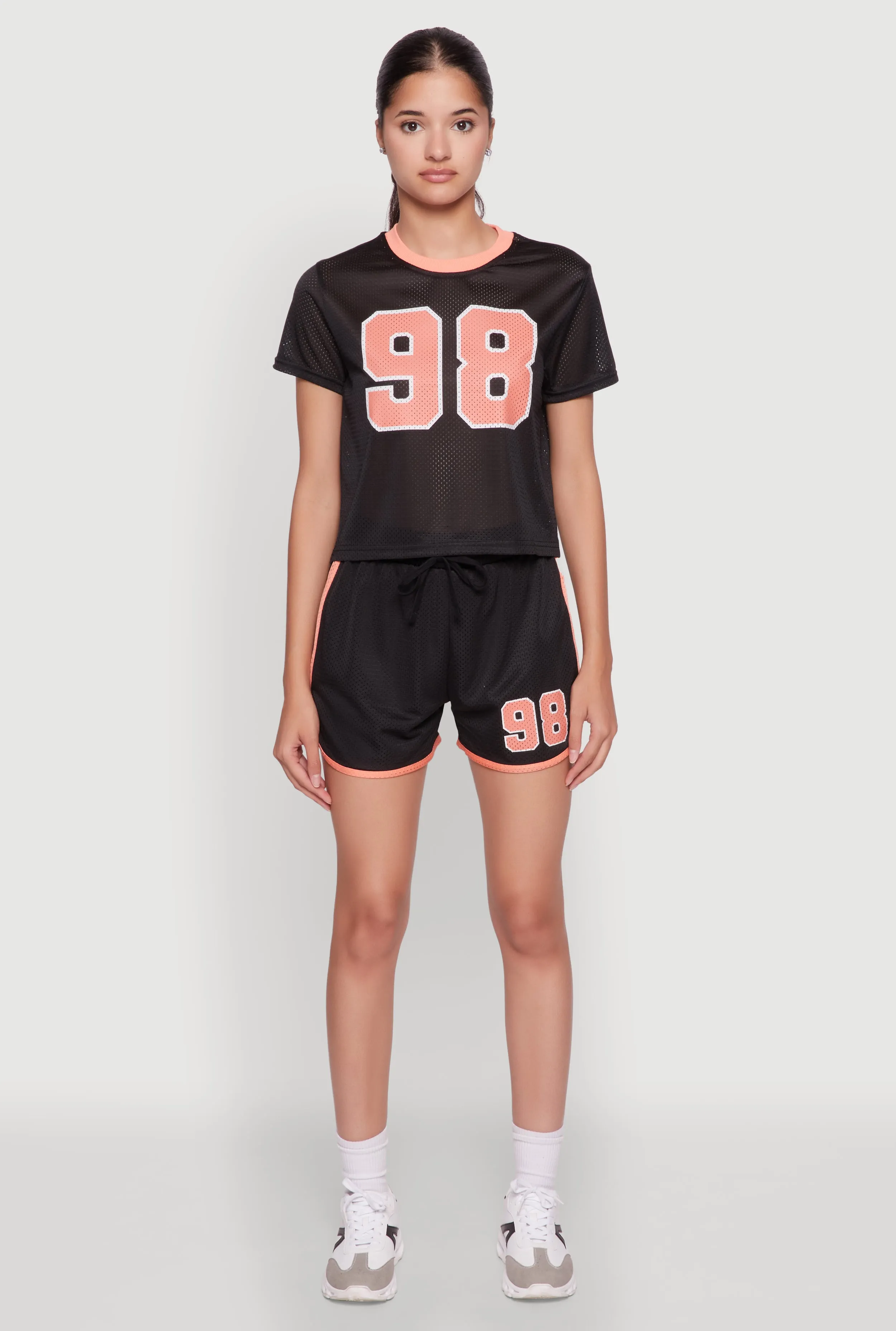 Trendy Jersey Mesh High Waisted Dolphin Shorts sold by Rainbow product image thumbnail 2