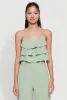 Chic Crepe Knit Tiered Ruffle Cami with Cropped Hem sold by Rainbow