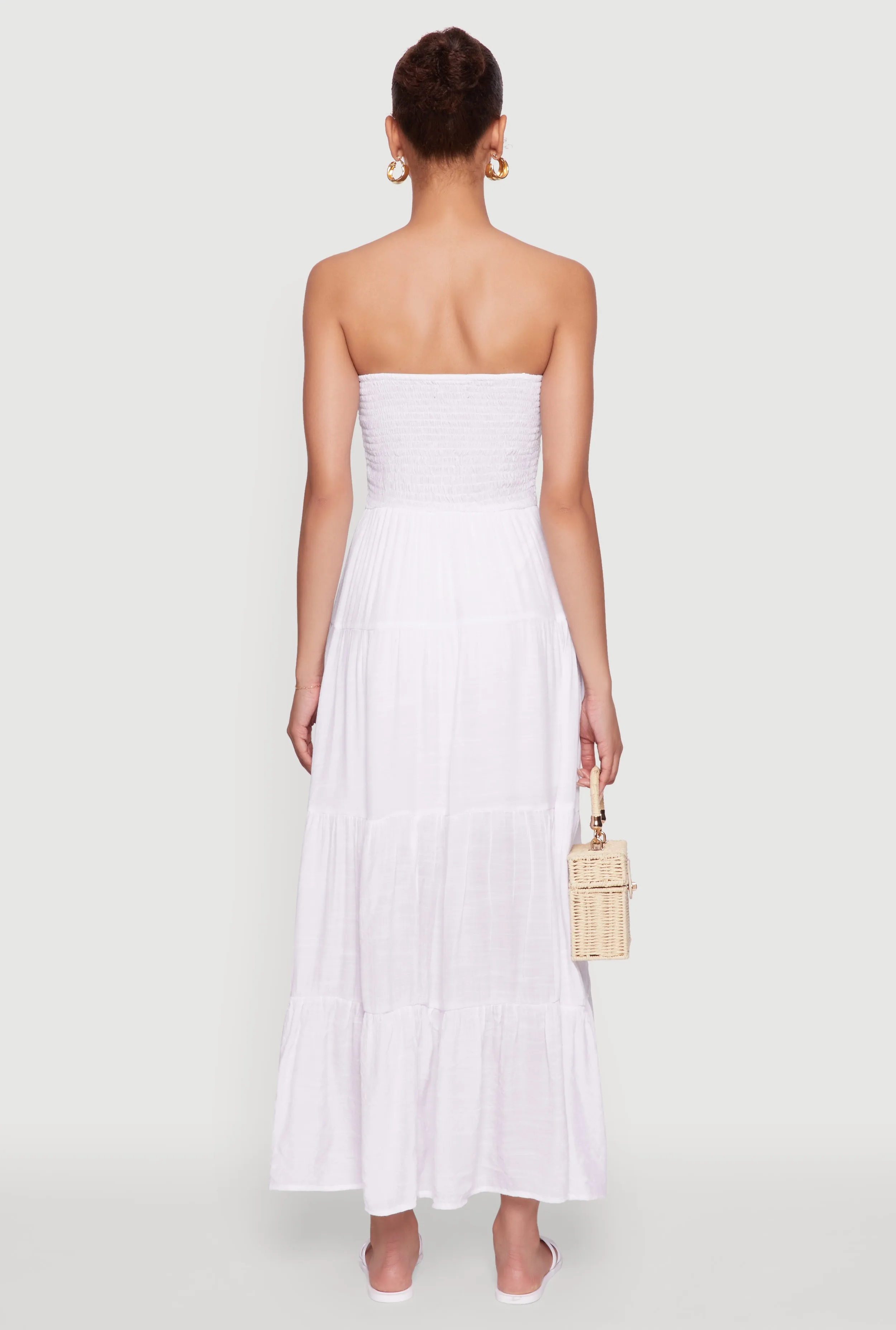 Elegant Strapless Smocked Tiered Dress sold by Rainbow product image thumbnail 5