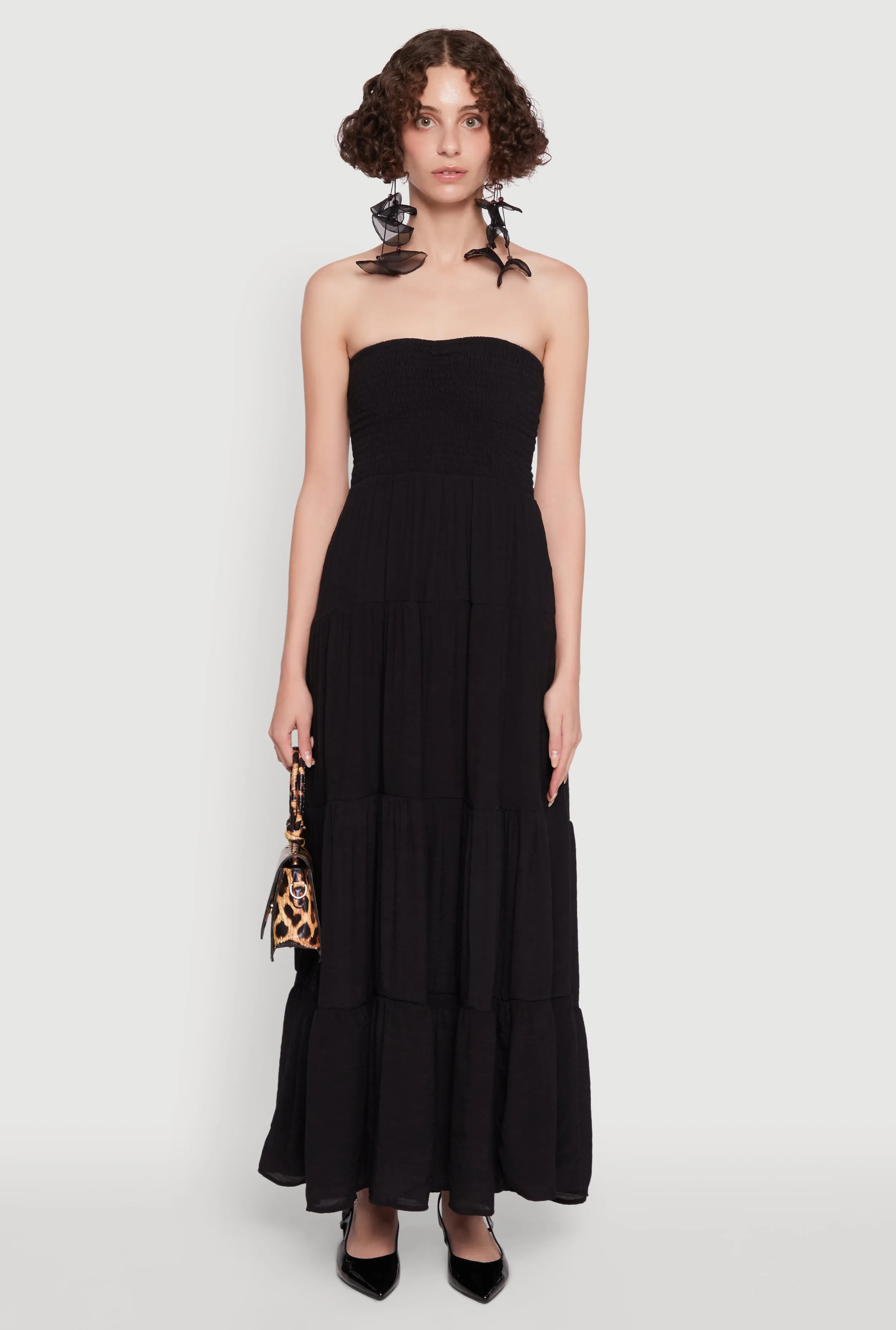 Elegant Strapless Smocked Tiered Dress sold by Rainbow product image thumbnail 2