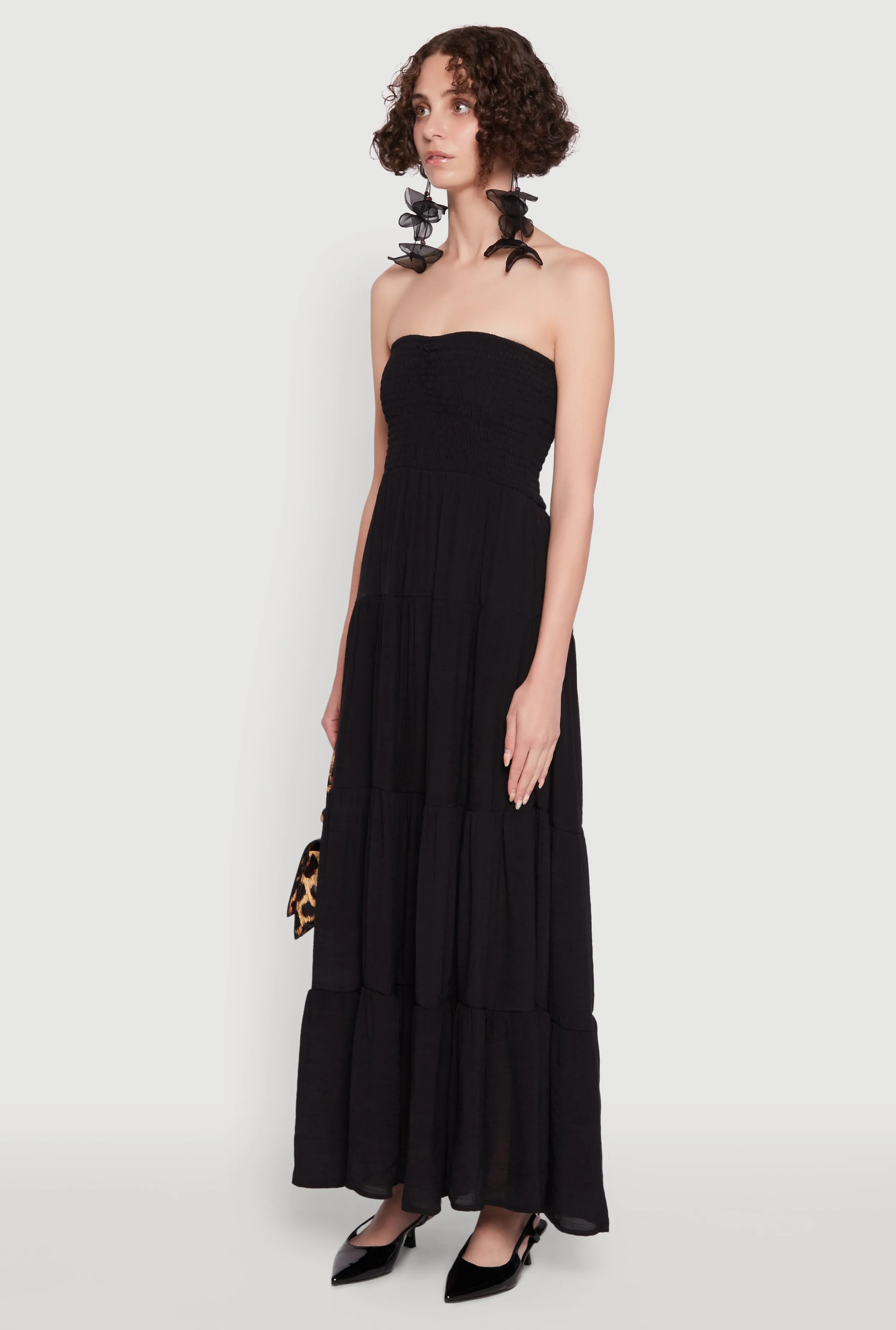 Elegant Strapless Smocked Tiered Dress sold by Rainbow product image thumbnail 3