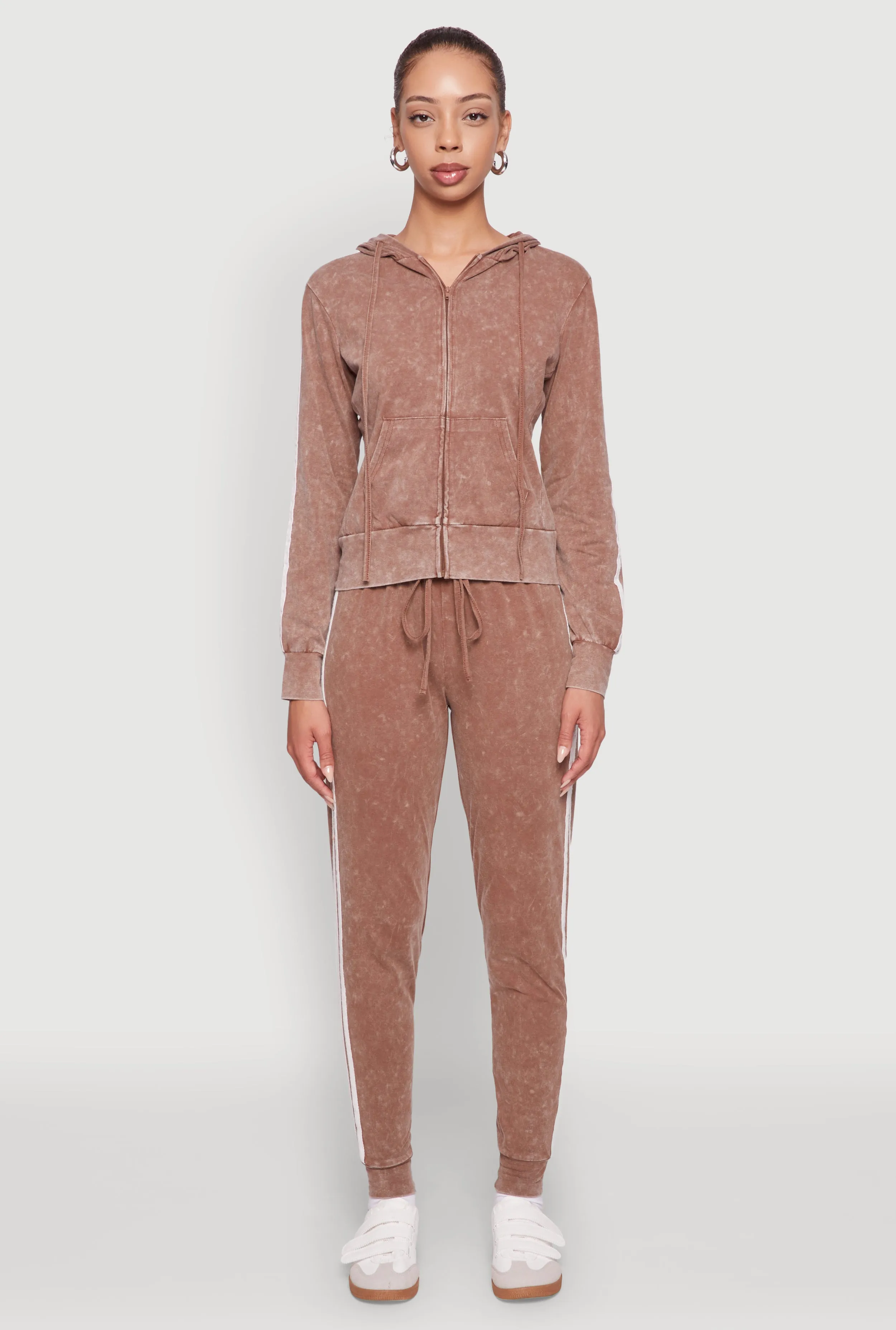 Daisy Mineral Wash Varsity Stripe Hooded Sweatshirt sold by Rainbow product image thumbnail 3