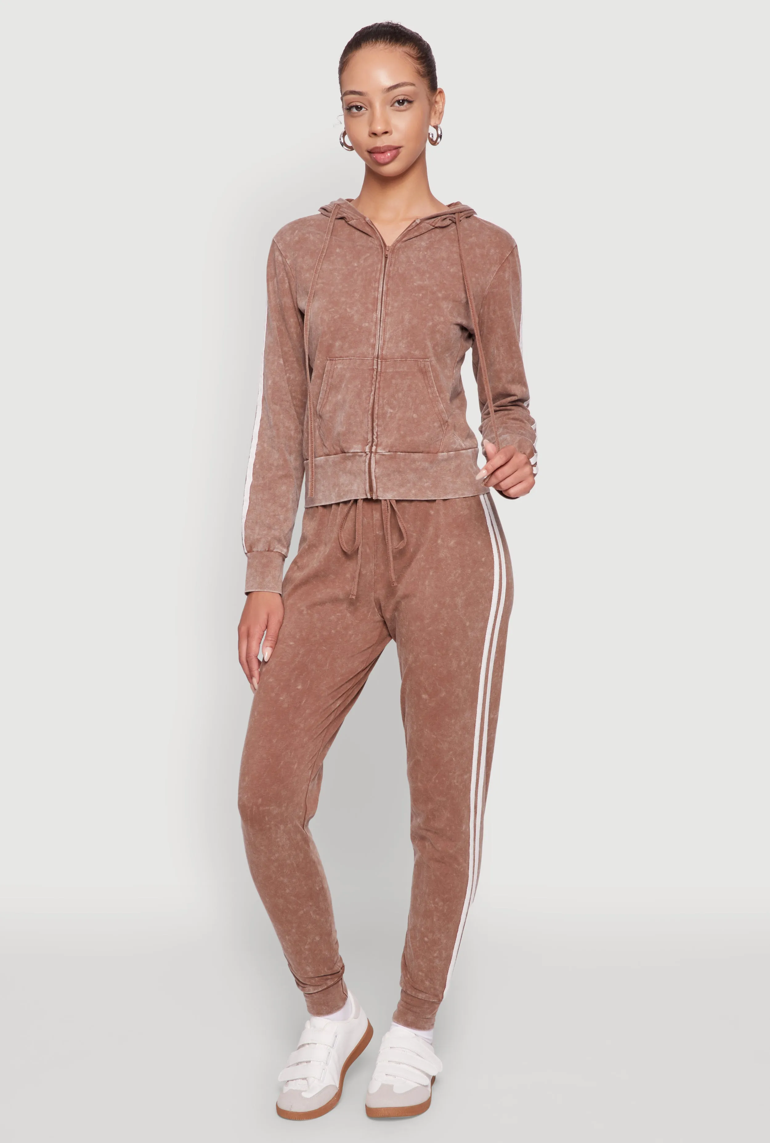 Daisy Mineral Wash Varsity Stripe Hooded Sweatshirt sold by Rainbow product image thumbnail 2