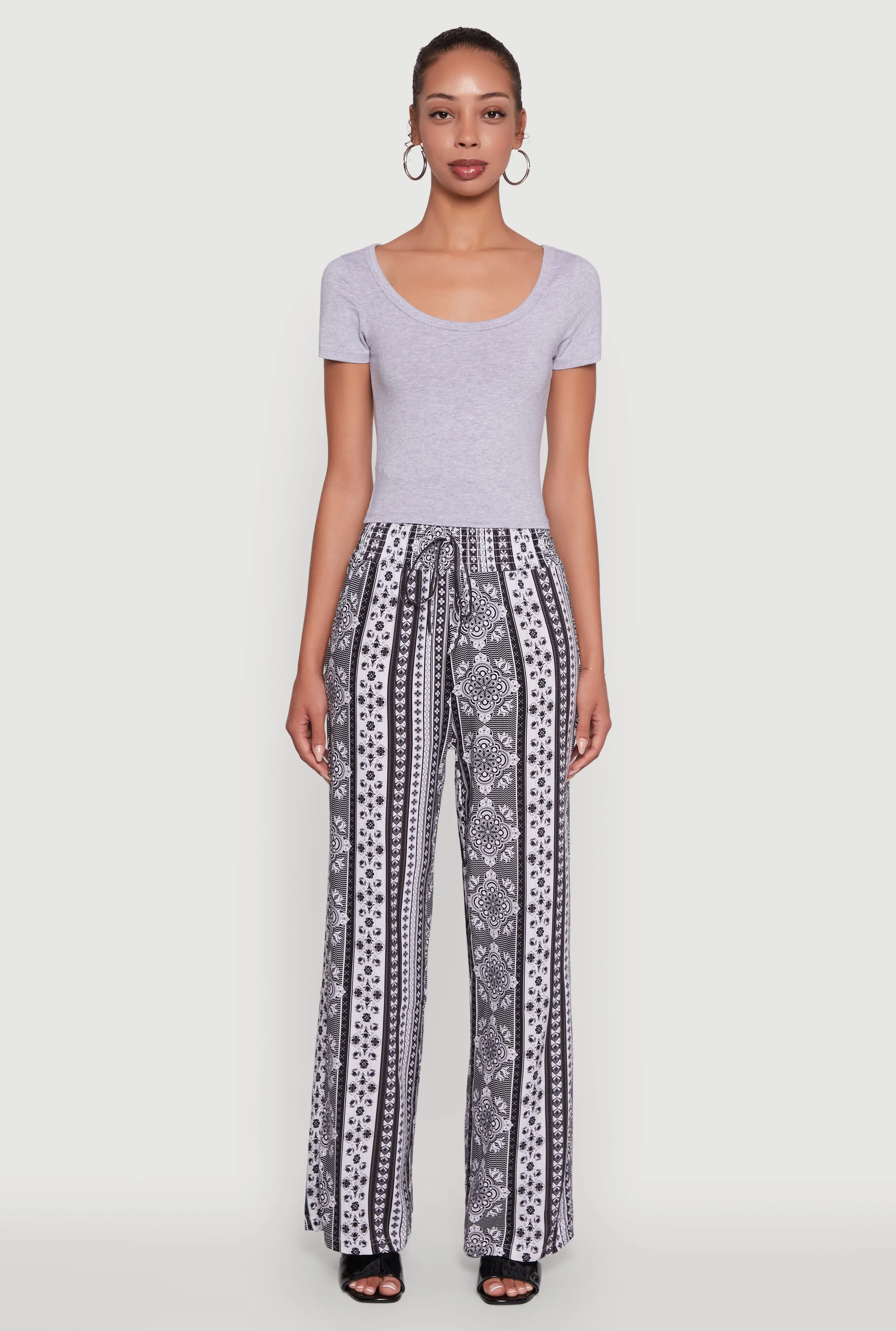 Ambiance Classic Fit Scoop Neck Short Sleeve Cropped Tee sold by Rainbow product image thumbnail 3