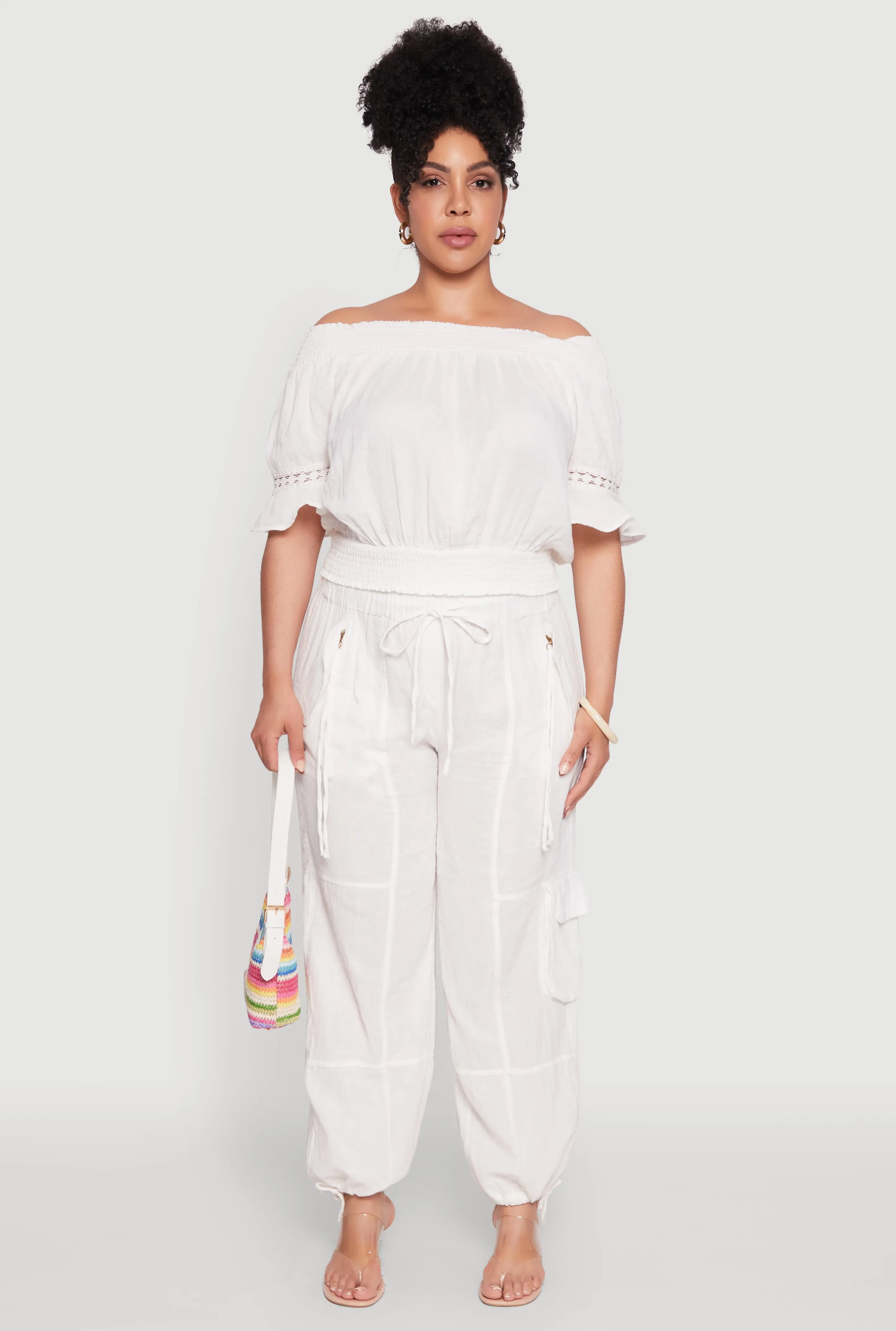 Plus Size Stylish Zip Cargo Pocket Joggers sold by Rainbow product image thumbnail 2