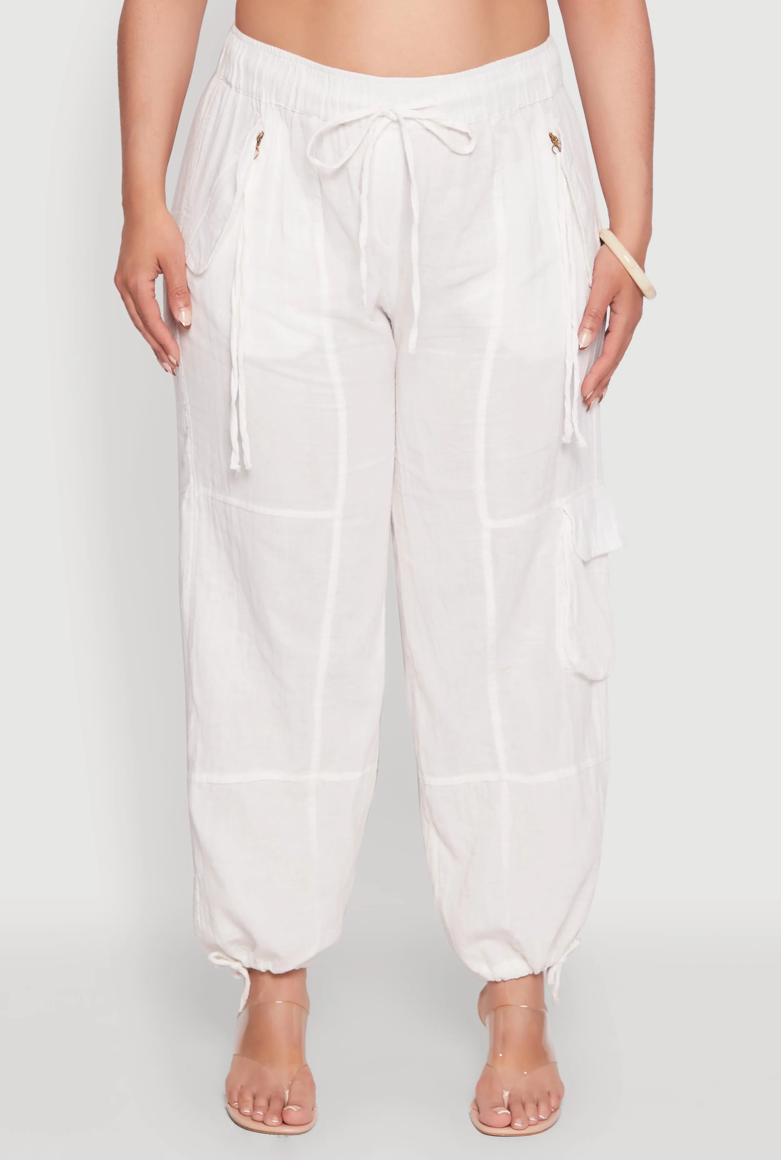 Plus Size Stylish Zip Cargo Pocket Joggers sold by Rainbow product image thumbnail 3