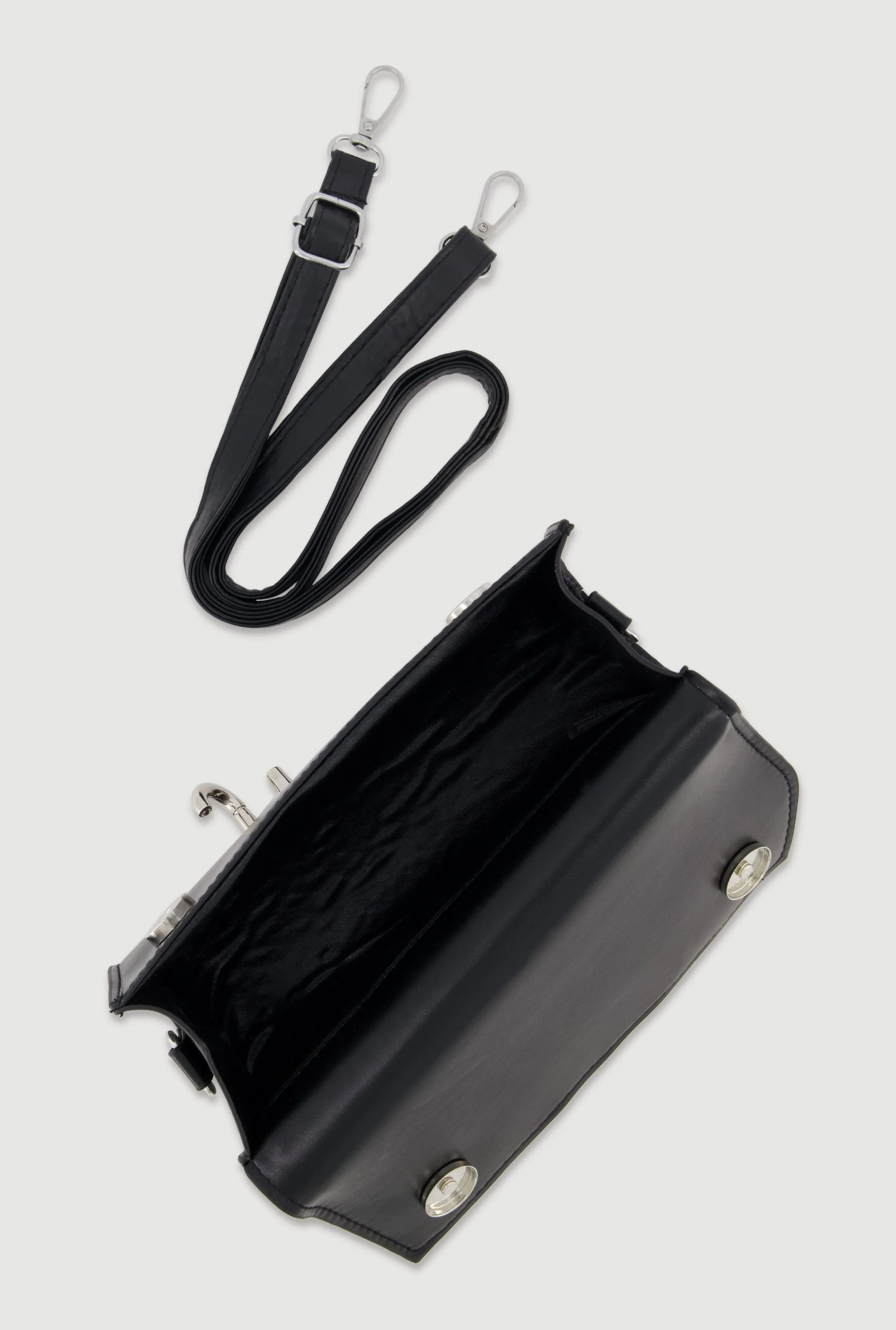 Chic Metallic Detail Faux Leather Crossbody Bag with Removable Strap sold by Rainbow product image thumbnail 5