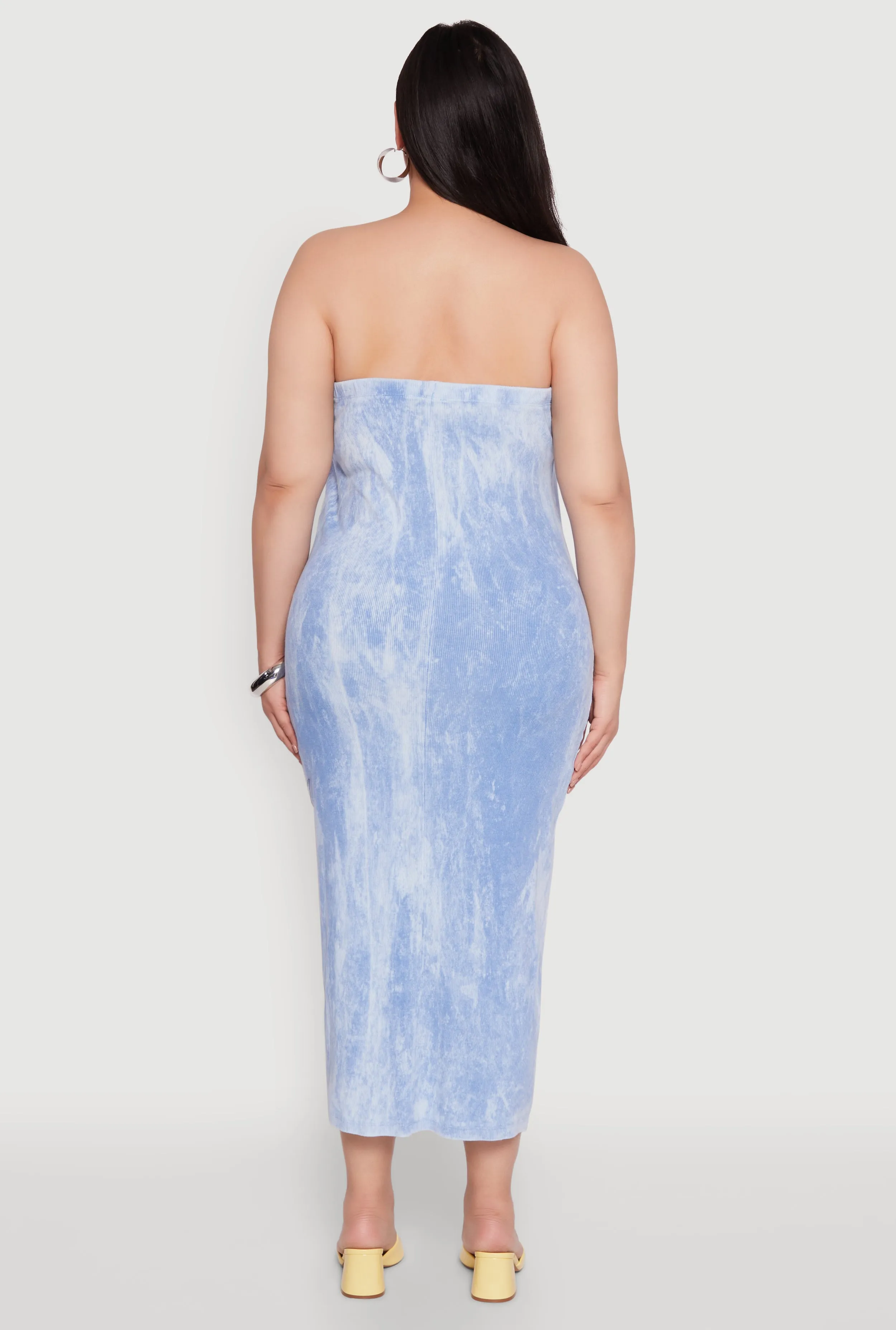 Plus Size Rib Knit Mineral Wash Tube Dress sold by Rainbow product image thumbnail 5